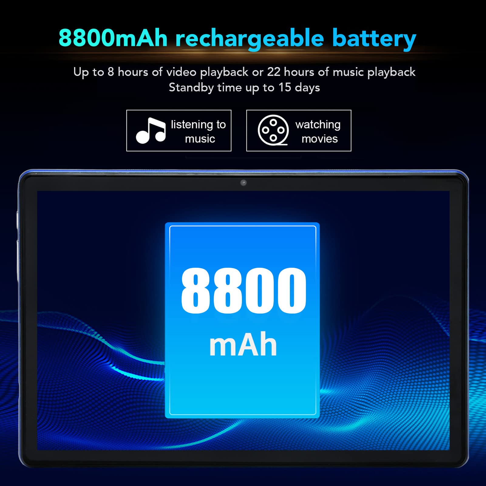 AMONIDA 10.1 Inch Gaming Tablet with IPS Micro Edge Display, 8800mAh Battery, 8GB RAM 128GB ROM - HD Android Tablet for School, Work & Entertainment (UK Plug) | Perfect for Online Classes, Remote Work & Mobile Gaming