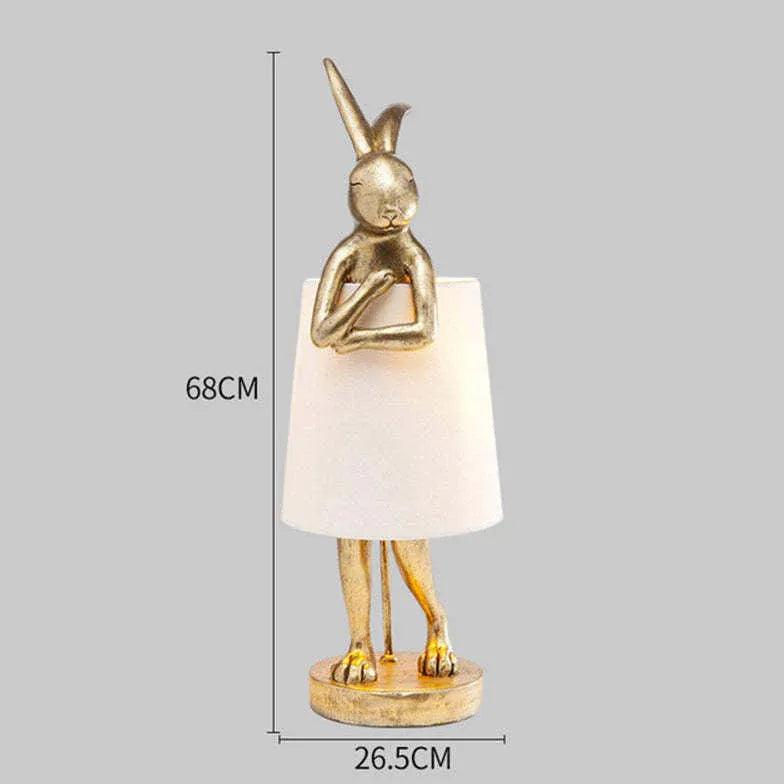 Modern White Rabbit Shaped Bedside Table Lamp - Cute Nightstand Lighting for Nursery, Kids Room & Home Decor