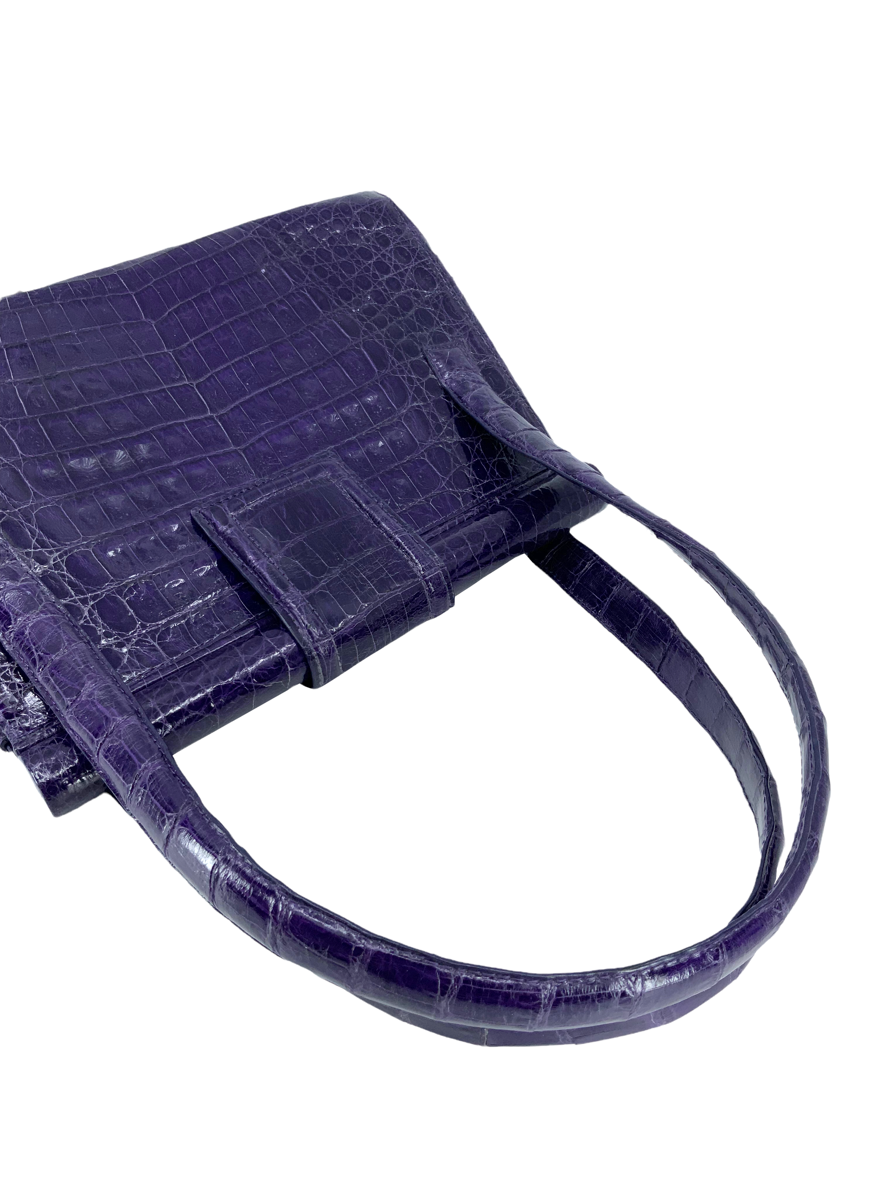 Nancy Gonzalez Genuine Crocodile Leather Top Handle Bag - Luxury Women's Handbag for Work, Parties & Special Occasions