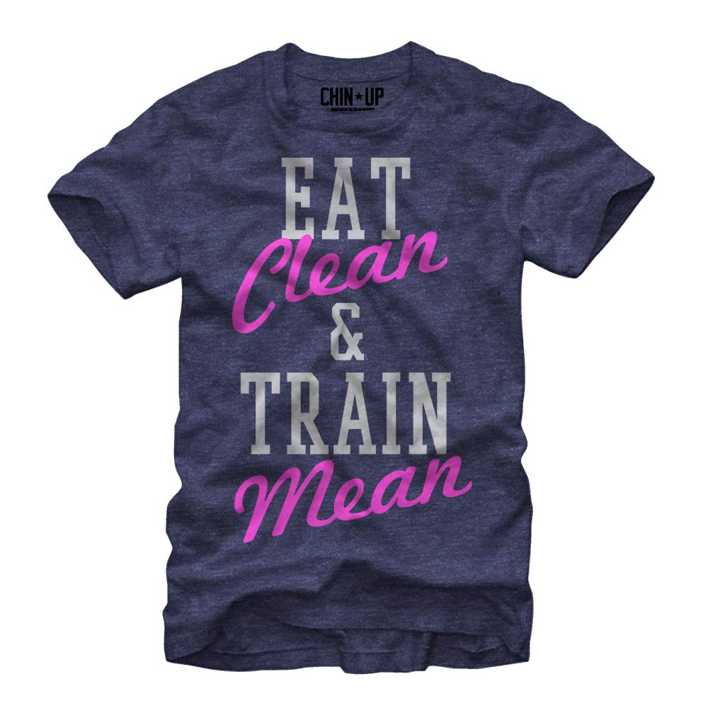 Women's Chin UP Eat Clean Train Mean Boyfriend T-Shirt - Gym Workout & Casual Streetwear Tee for Fitness Motivation