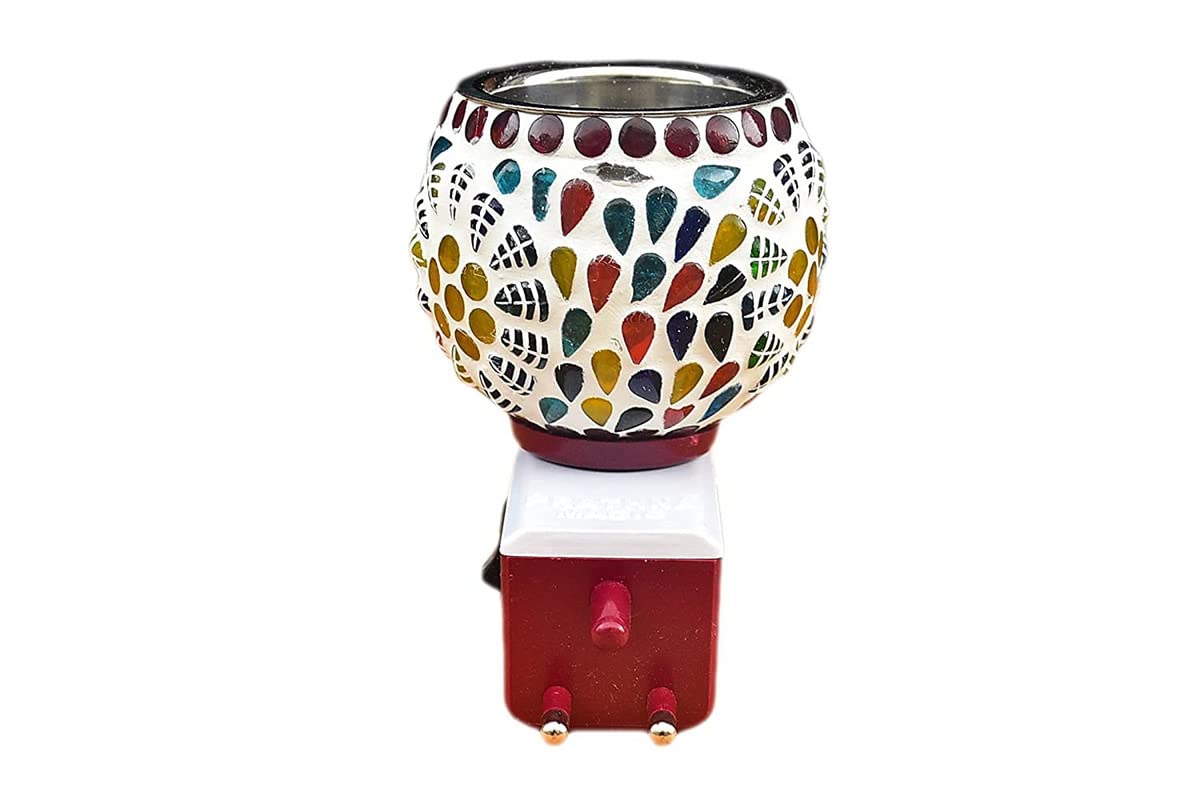 Premium Glass Camphor Diffuser & Essential Oil Burner with On/Off Switch - Dual Function for Aromatherapy, Meditation, and Home Decor (Fulpati & Goti)