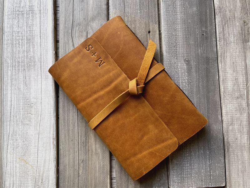 Custom Yellow Leather Sketchbook Journal - Personalized Name & Date - Perfect for Artists, Writers & Travelers - Ideal for Sketching, Note-Taking & Gift Giving