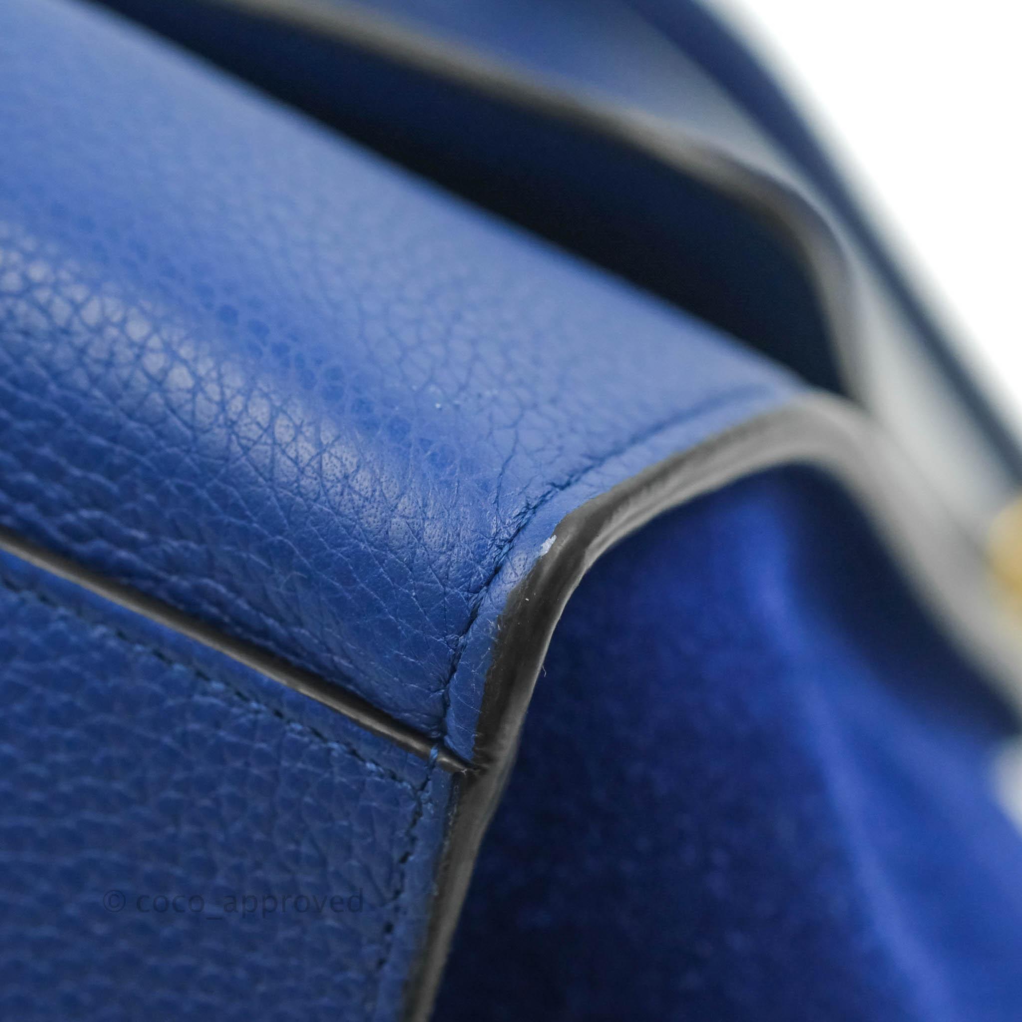 Celine Sleek Small Tri-Color Trapeze Bag in Blue Calfskin Leather - Perfect for Work, Travel & Everyday Use