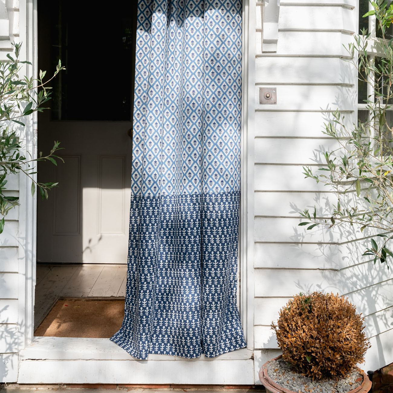 Handmade Bagru Block Printed Cotton Fabric - Dark Blue | Eco-Friendly & Soft for Dresses, Scarves, Home Decor & DIY Crafts