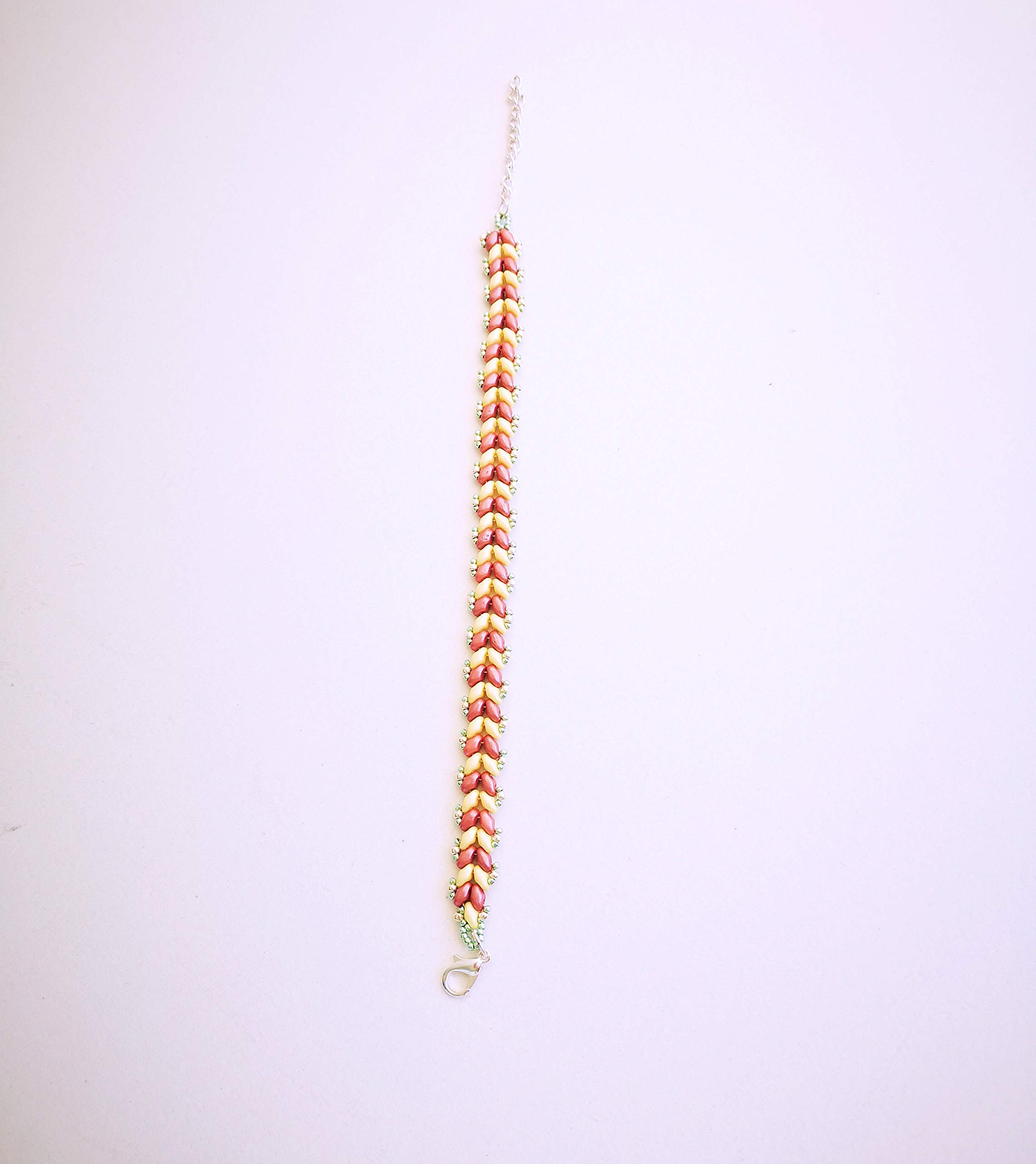 Elegant Yellow Coral Arrow Beaded Bracelet - Handmade Narrow Jewelry for Women, Perfect for Parties, Weddings & Everyday Wear