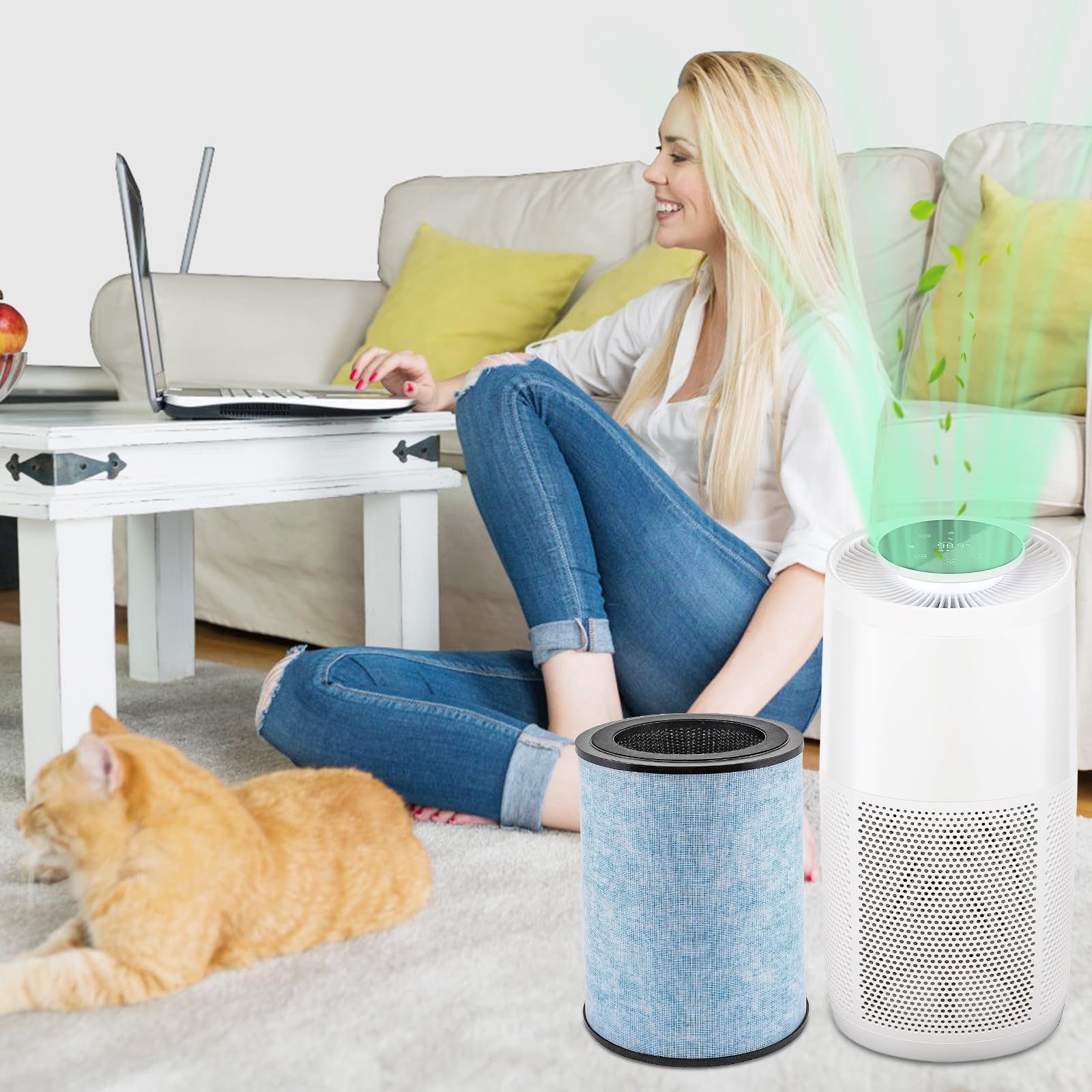 2 Pack Instant AP300 Replacement Filter - True HEPA & Activated Carbon Air Filter, Compatible with Instant AP300 Air Purifier (F300 Filter Alternative) - Perfect for Home, Office & Allergy Relief