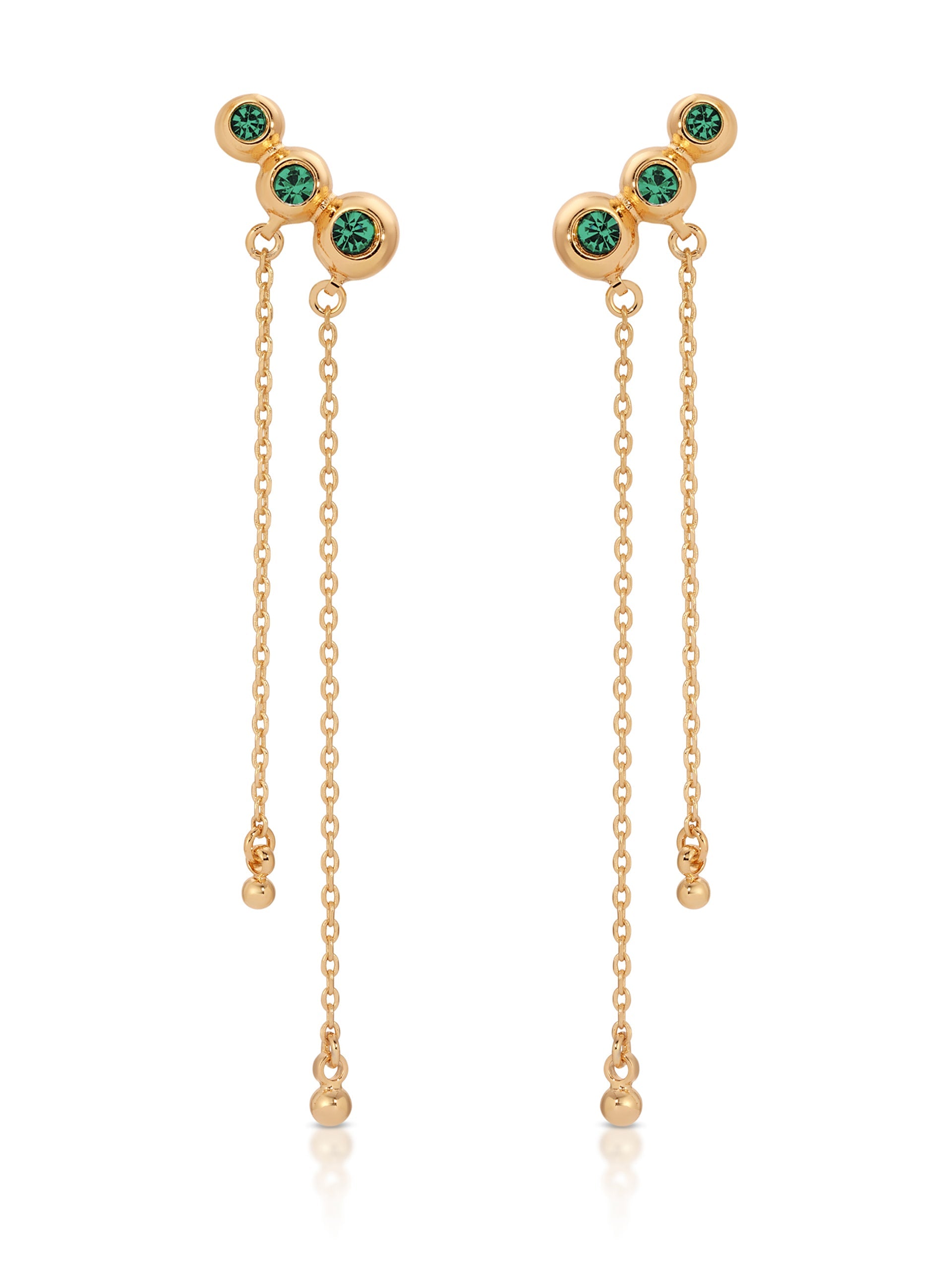 Emerald Green Waterfall Drop Earrings for Women - Elegant Dangle Jewelry for Parties, Weddings & Special Occasions