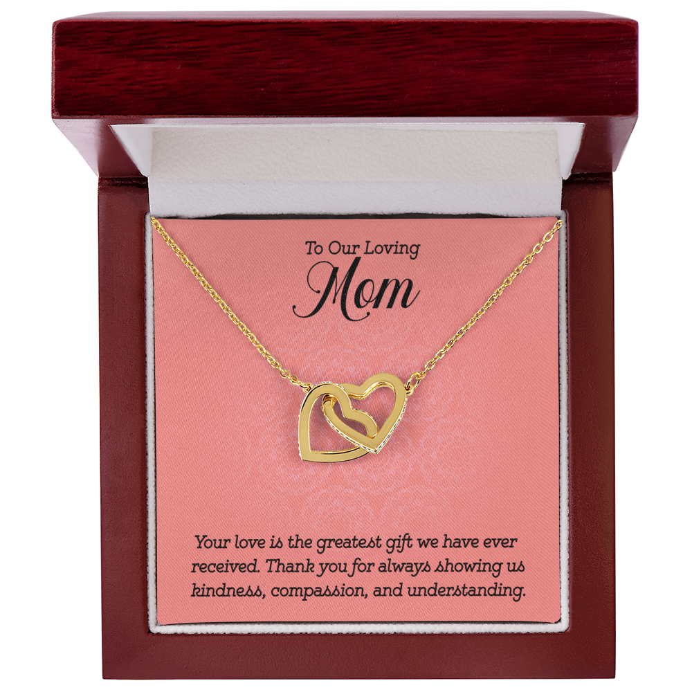 Interlocking Heart Necklace for Mom - Thoughtful Gift from Kids to Loving Mother | Perfect for Mother's Day, Birthday & Anniversary Celebrations