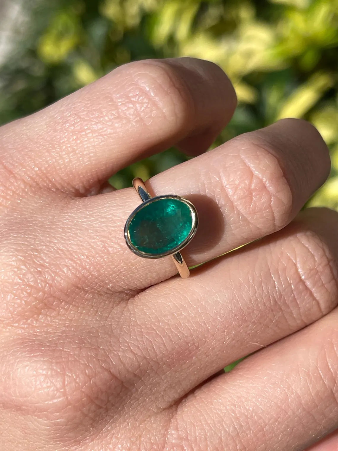 3.21ct Dark Green Oval Emerald Solitaire Ring - Elegant Statement Jewelry for Engagement, Wedding & Special Occasions