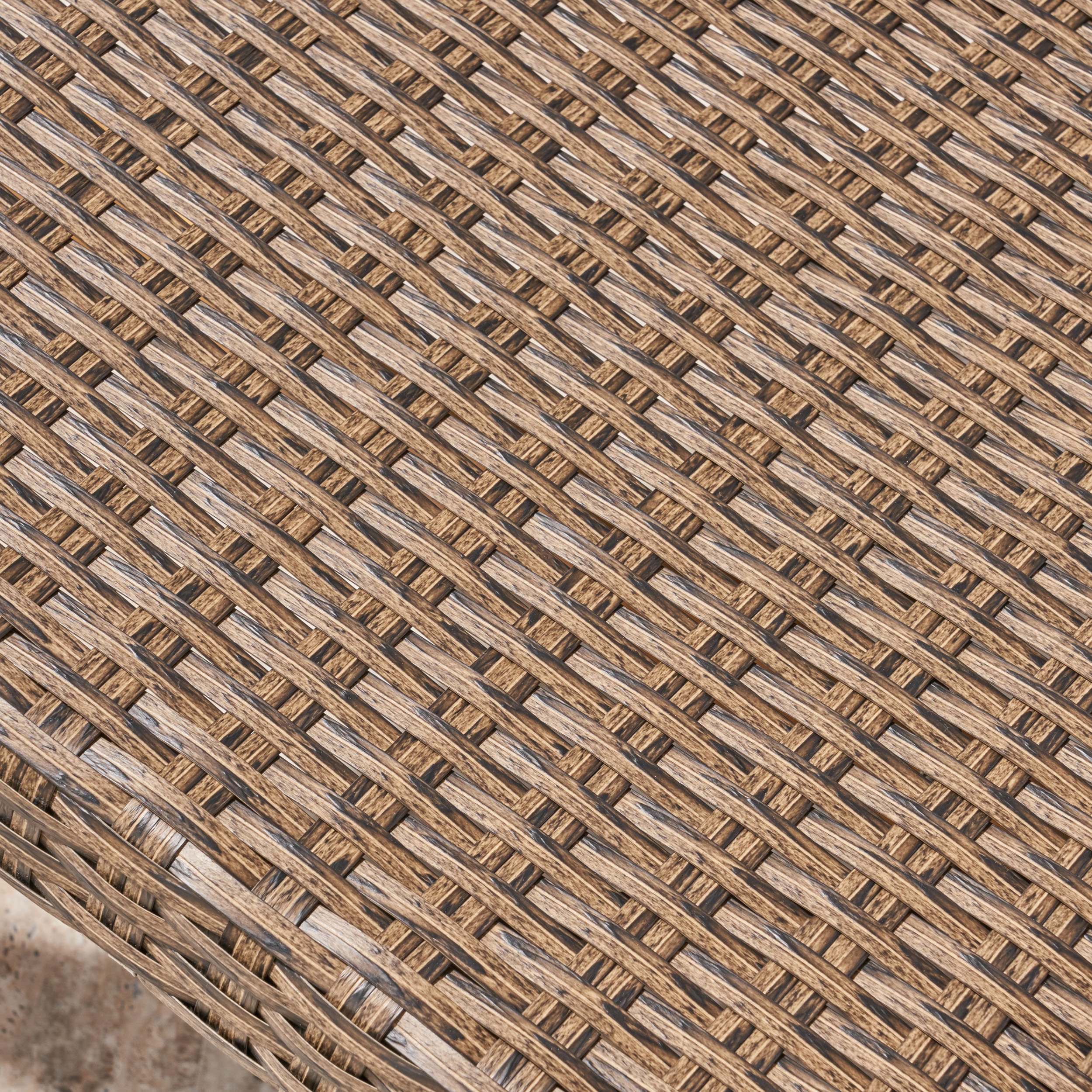 Premium Outdoor Wood and Wicker Club Chairs Set of 2 - Teak Finish & Mixed Mocha - Weather-Resistant Patio Furniture for Garden, Poolside, and Backyard Relaxation