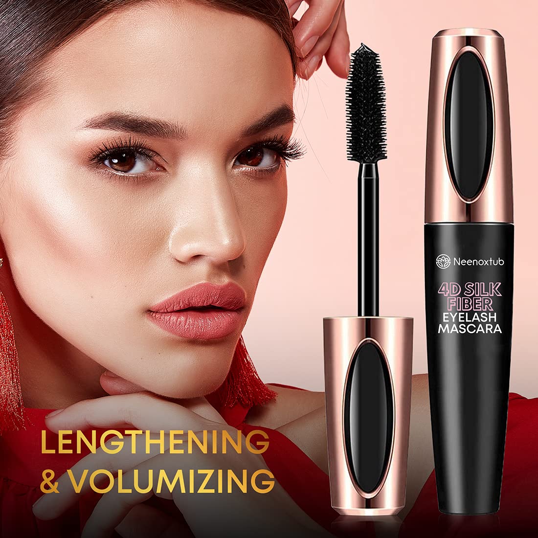 4D Silk Fiber Lash Mascara - Lengthening & Volumizing Black Mascara, Waterproof & Smudge-Proof, Hypoallergenic Formula, 2 Pack - Perfect for Daily Wear, Special Occasions & Sensitive Eyes