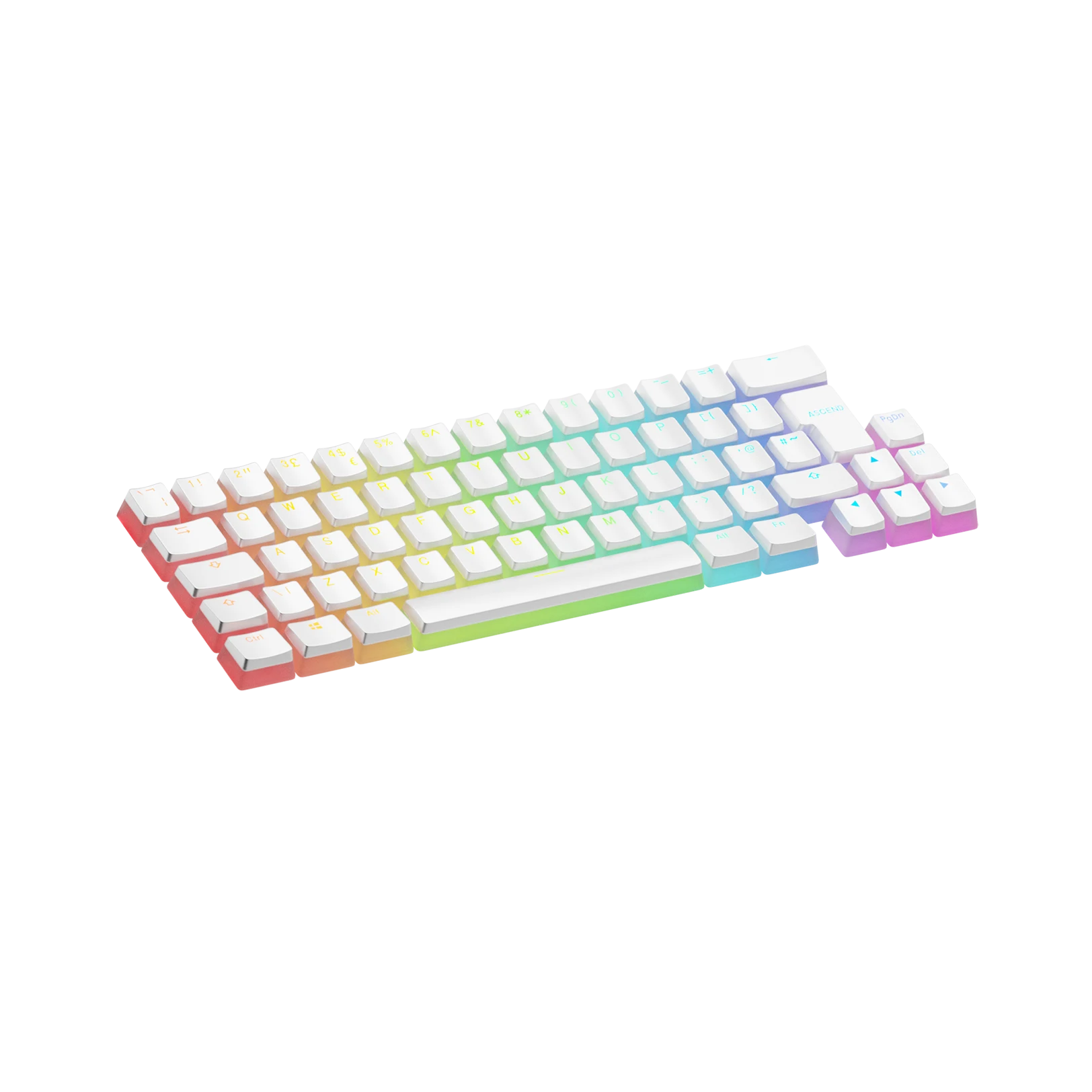Aura V3 White Keycaps for Mechanical Keyboards - UK Layout | Premium PBT Keycap Set for Gaming & Typing | Compatible with Cherry MX Switches & RGB Backlit Keyboards