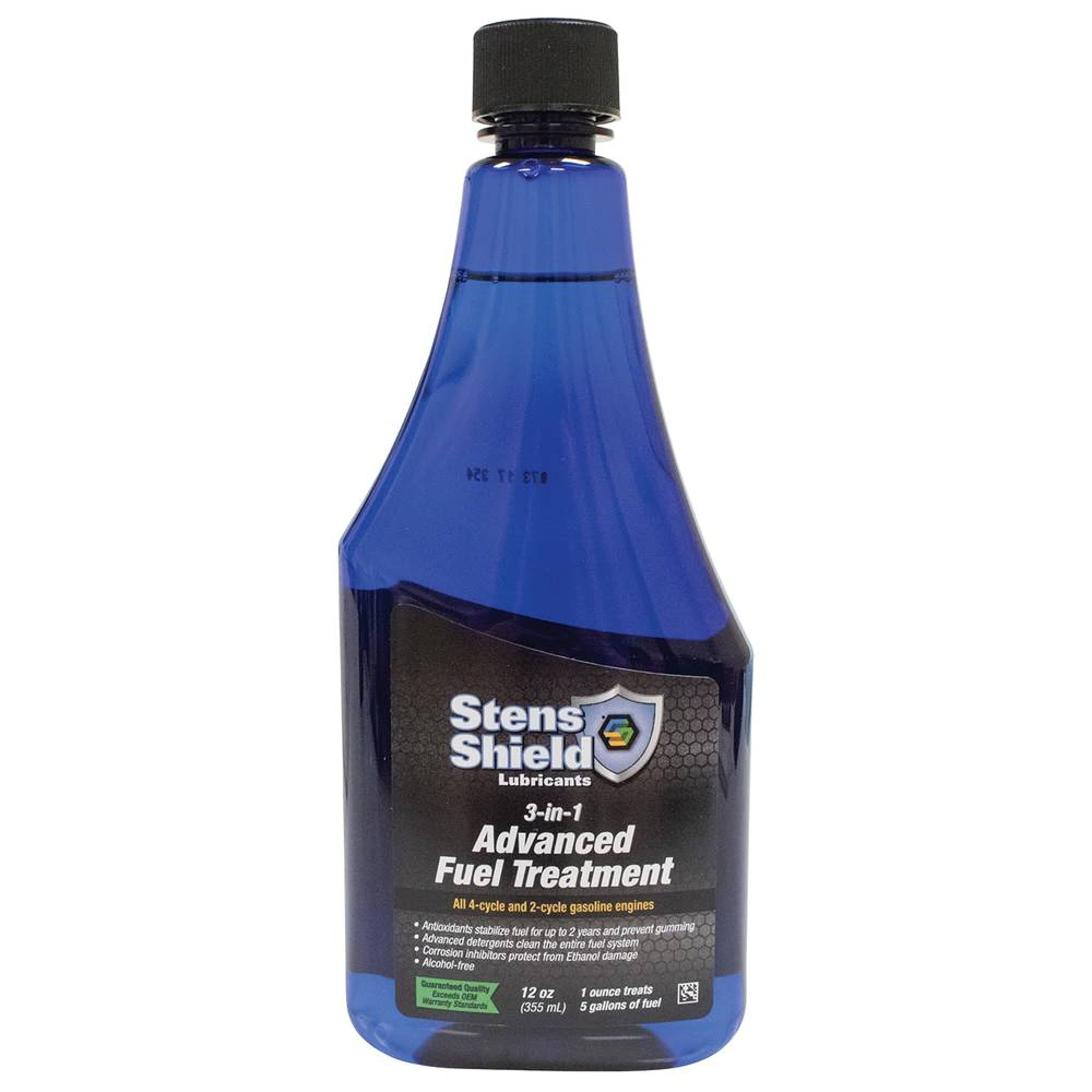 Stens 770-742 Shield 3-in-1 Advanced Fuel Treatment - 12 Pack (12 oz. Bottles) - Clean Injectors, Stabilize Fuel & Boost Performance for Cars, Trucks & Small Engines