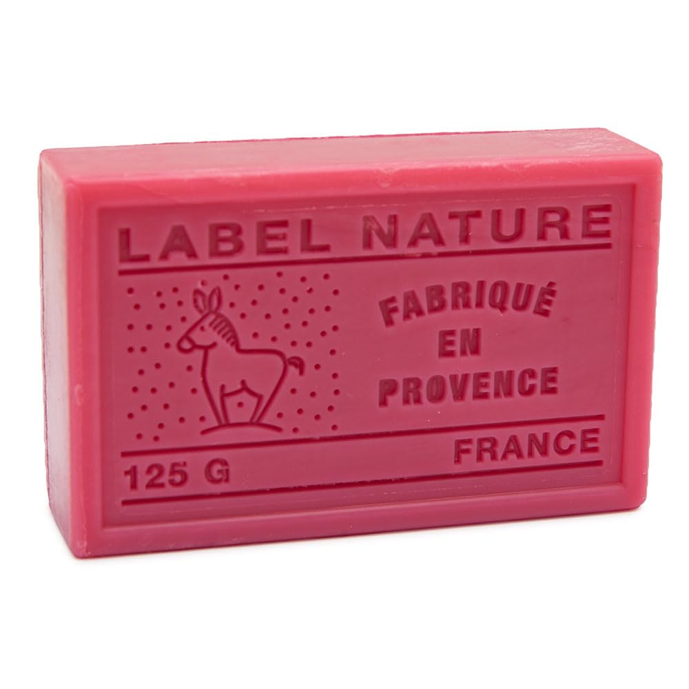 **Organic Donkey Milk French Soap - Provence Marseille Soap Bar with Raspberry Fragrance - 125g (Set of 3) - Natural Skincare for Sensitive Skin & Luxurious Bath Experience**