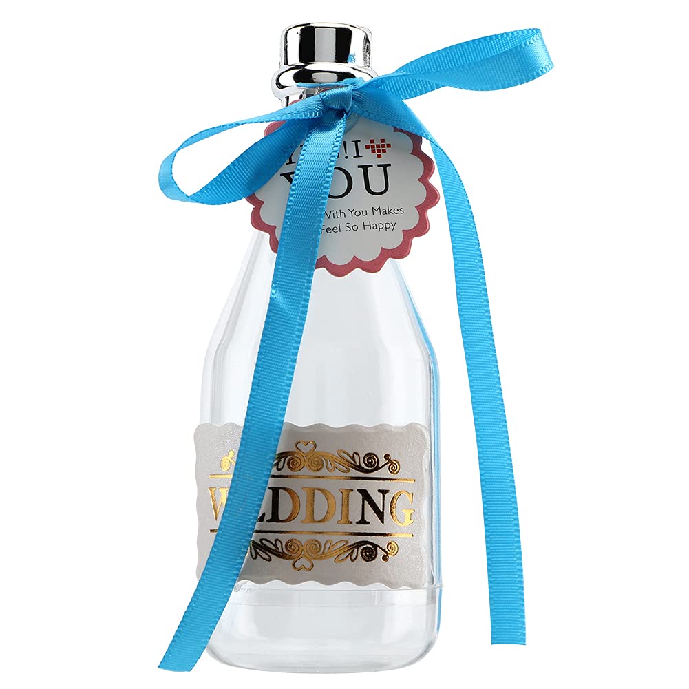 NIKOU 12Pcs Blue Bottle-Shaped Candy Boxes for Wedding & Party Favors | Elegant Candy Gift Packaging for Birthdays, Baby Showers & Special Events