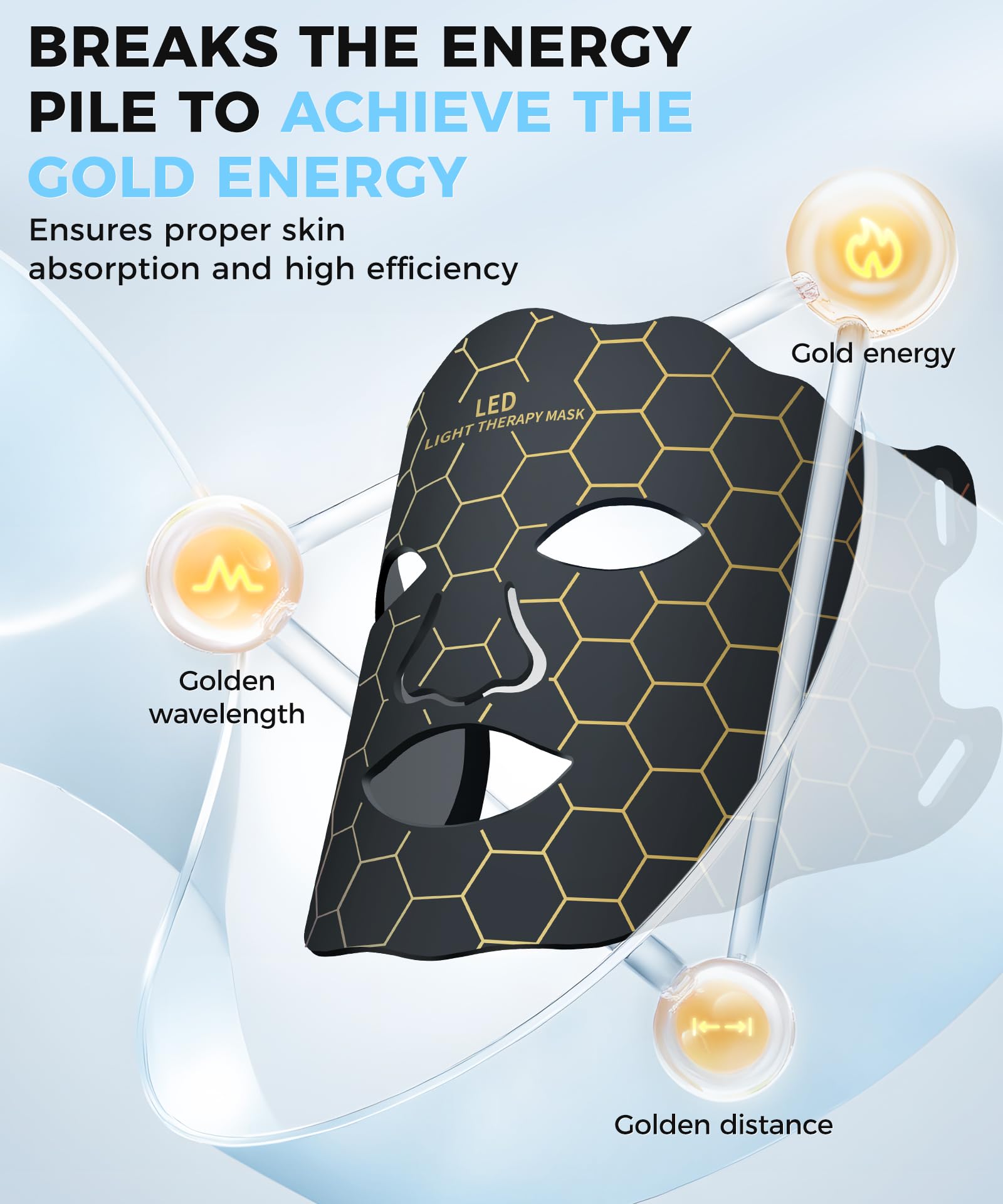 Yahi Red Light Therapy Mask for Face & Neck - 7 Color LED Light Therapy Device for Skin Care at Home | Anti-Aging, Wrinkle Reduction & Acne Treatment | Perfect for Daily Skincare Routine & Spa Treatments