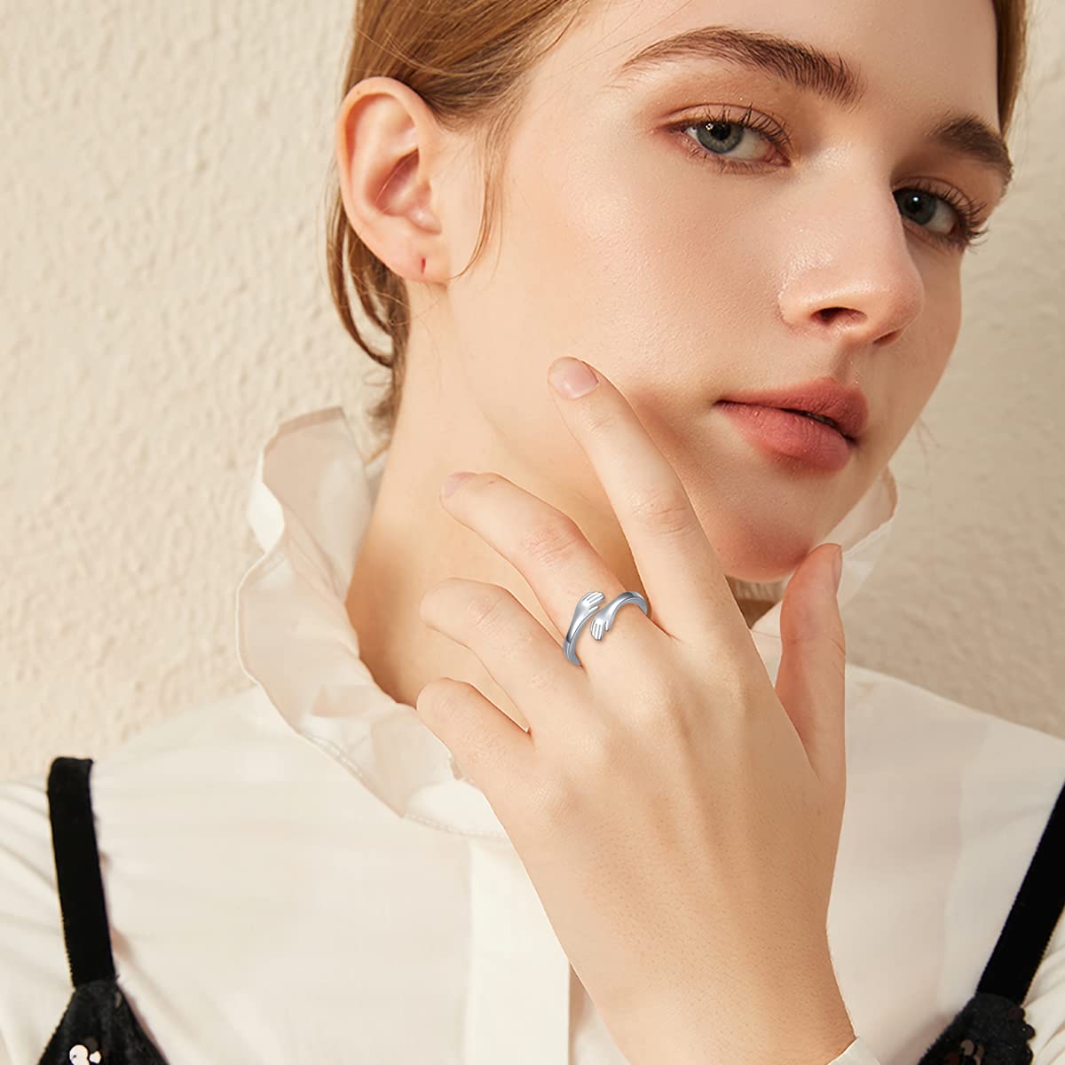 925 Sterling Silver Hug Ring - Adjustable I Love You Forever Faith Ring for Women | Inspirational Gift for Mother's Day, Birthday, Anniversary & Christmas | Perfect for Everyday Wear & Special Occasions