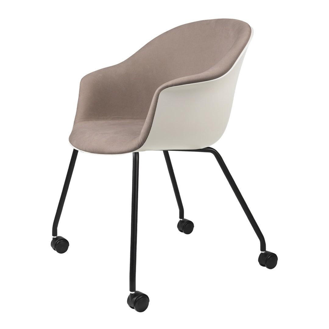 Ergonomic Bat Meeting Chair with 4 Legs & Casters - Front Upholstered Office Chair for Conference Rooms and Home Workspaces