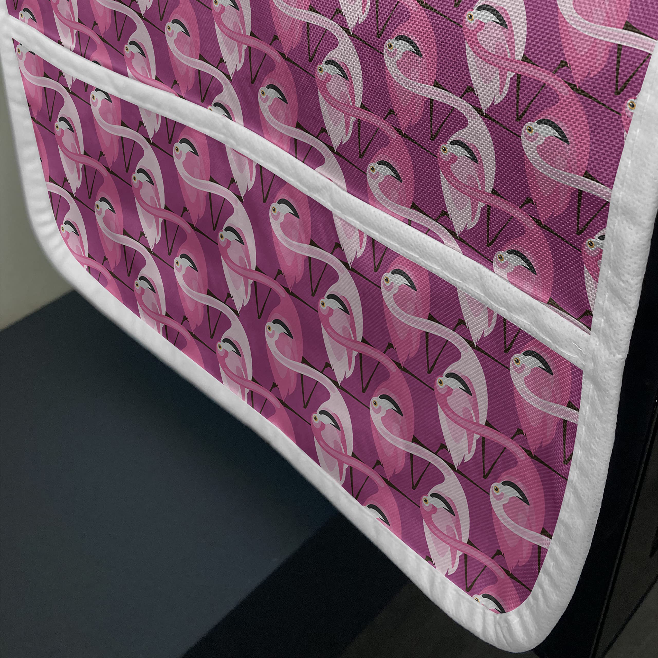Ambesonne Flamingo Microwave Cover - Waterproof Kitchen Organizer with Pockets, 36
