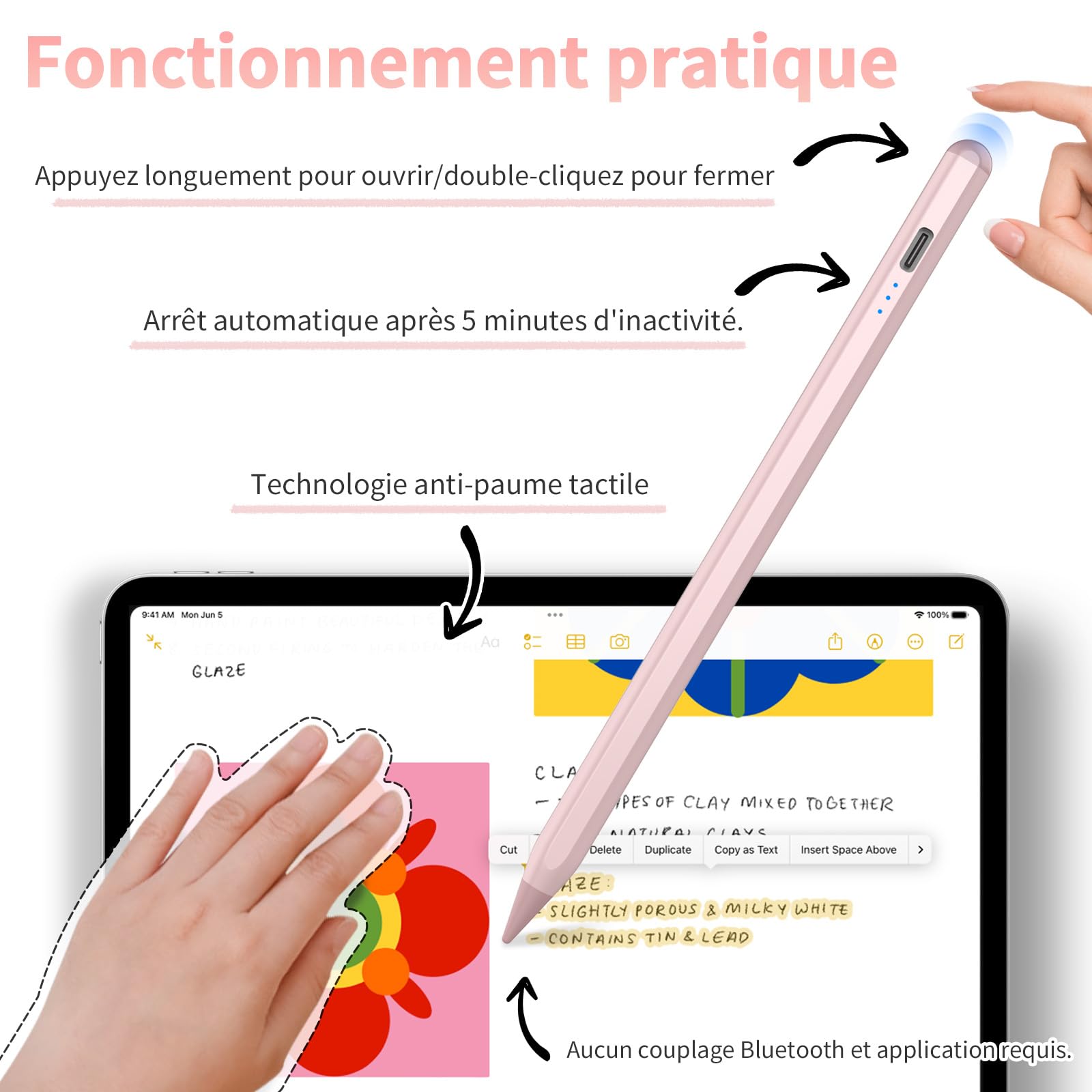 Apple Pencil Alternative for iPad (2018-2024) - Fast Charging Stylus with Magnetic Attachment - Compatible with iPad Pro 11/12.9