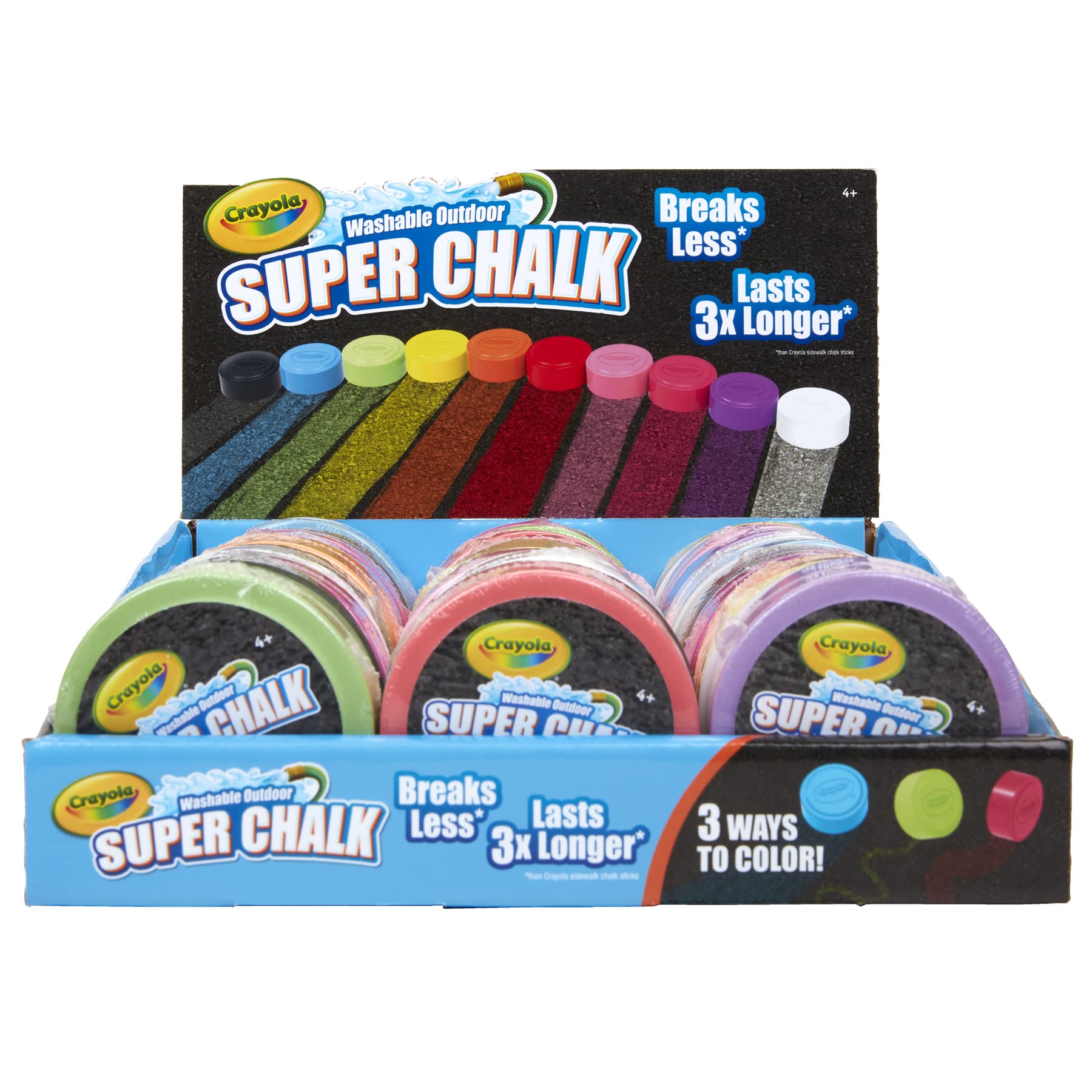 Crayola Washable Outdoor Super Chalk Tray - 30 Count Non-Toxic Sidewalk Chalk for Kids, Perfect for Driveway Art, Playground & Backyard Fun