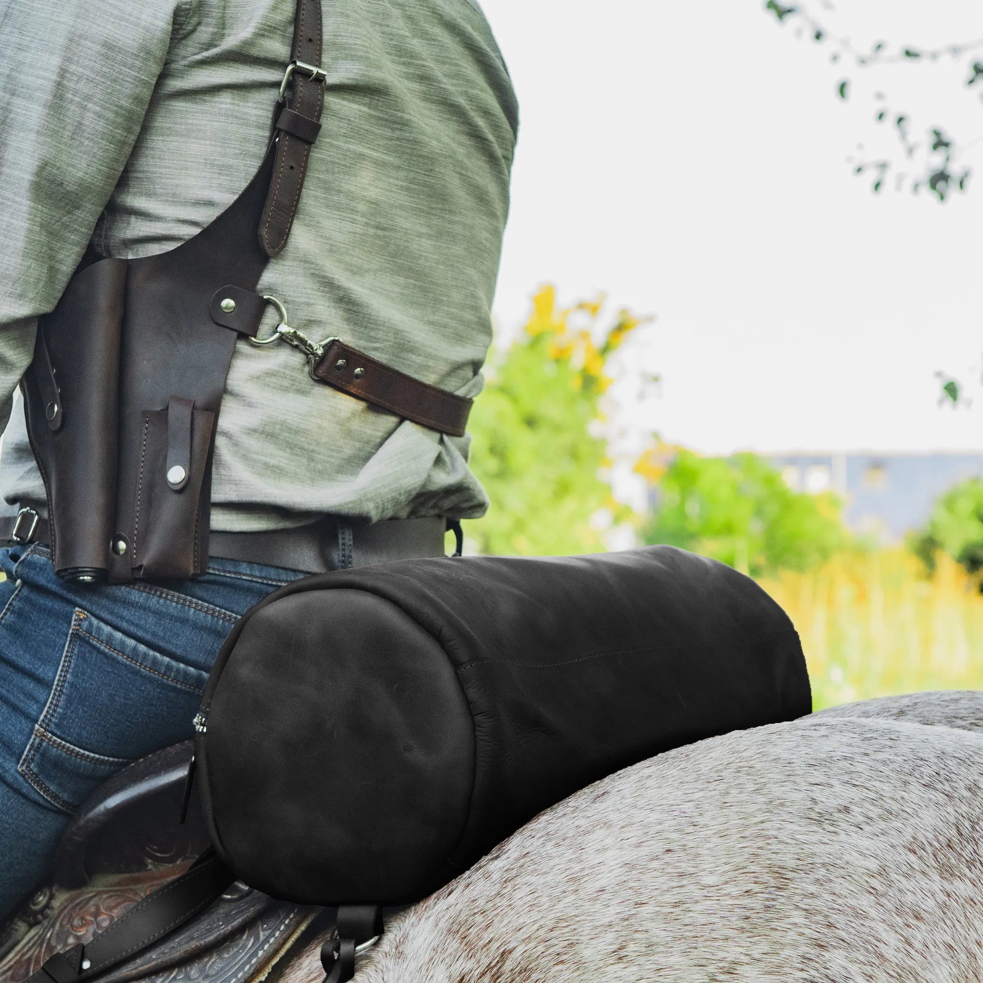 Premium Leather Saddle Bag for Biking & Motorcycle - Durable Waterproof Bike Saddle Bag with Adjustable Straps - Perfect for Cycling Commute, Road Trips & Outdoor Adventures