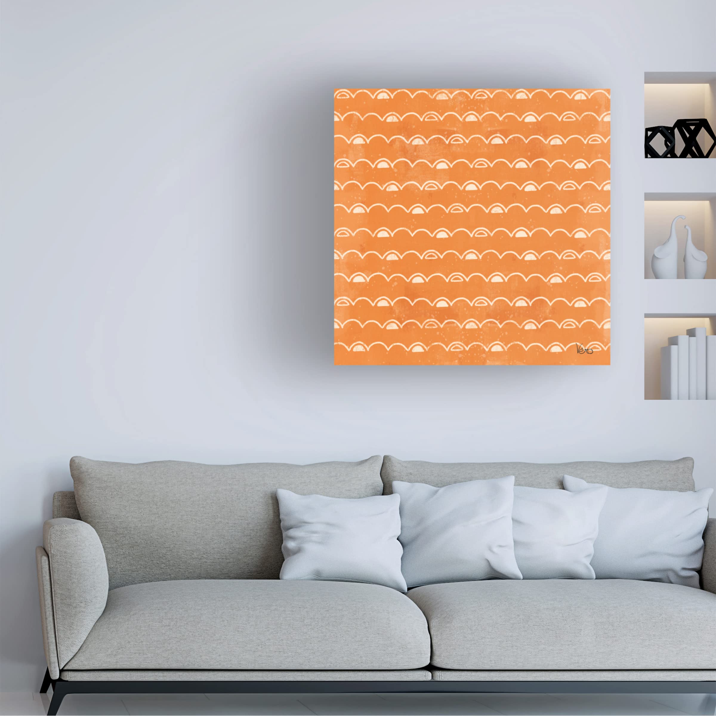 Trademark Fine Art 'Good Vibes Pattern VID' Canvas Wall Art by Veronique Charron - Vibrant Abstract Painting for Living Room, Bedroom & Office Decor