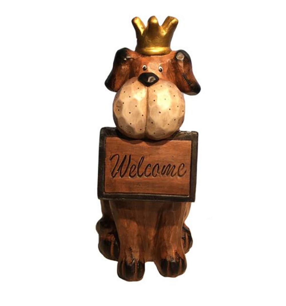 Vintage Welcome Dog Statue - Cute Animal Garden Decor for Lawn, Kindergarten & Outdoor Landscaping | Perfect for Yard, Patio, Front Porch Decoration