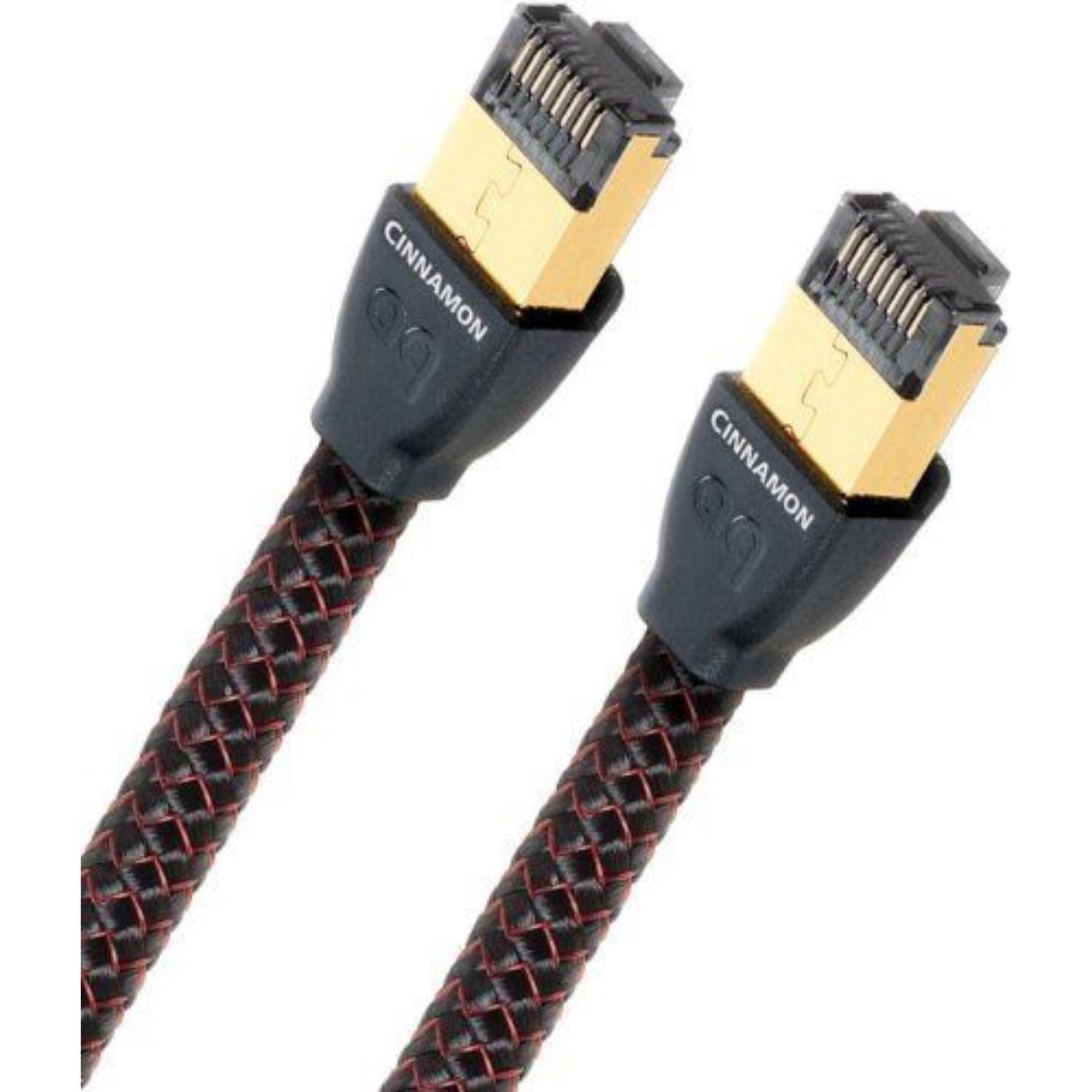 AudioQuest RJ/E Cinnamon Cat7 Ethernet Cable - High-Speed Network Cable for Gaming, Streaming & Home Office (Black) - Perfect for Online Gaming, 4K Video Streaming & Smart Home Devices
