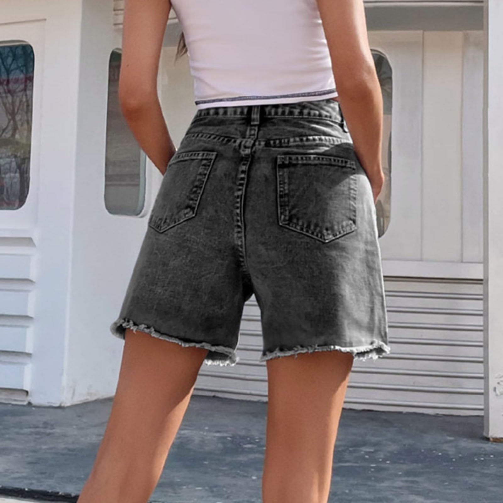 Women's High Waist Cotton Shorts with Drawstring - Comfortable Pull-On Hiking & Cargo Shorts for Tennis, Petite Palazzo Pants - Perfect for Outdoor Activities, Sports & Casual Wear