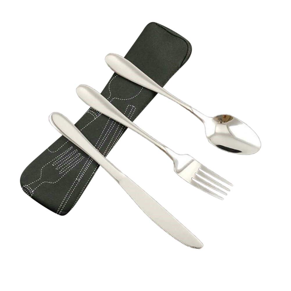 Ochine Portable Travel Utensils Set - Stainless Steel Camping Cutlery with Waterproof Case | Compact Flatware for Travel, Camping, Picnics, Office & School Lunch | Durable & Eco-Friendly Dining Utensils