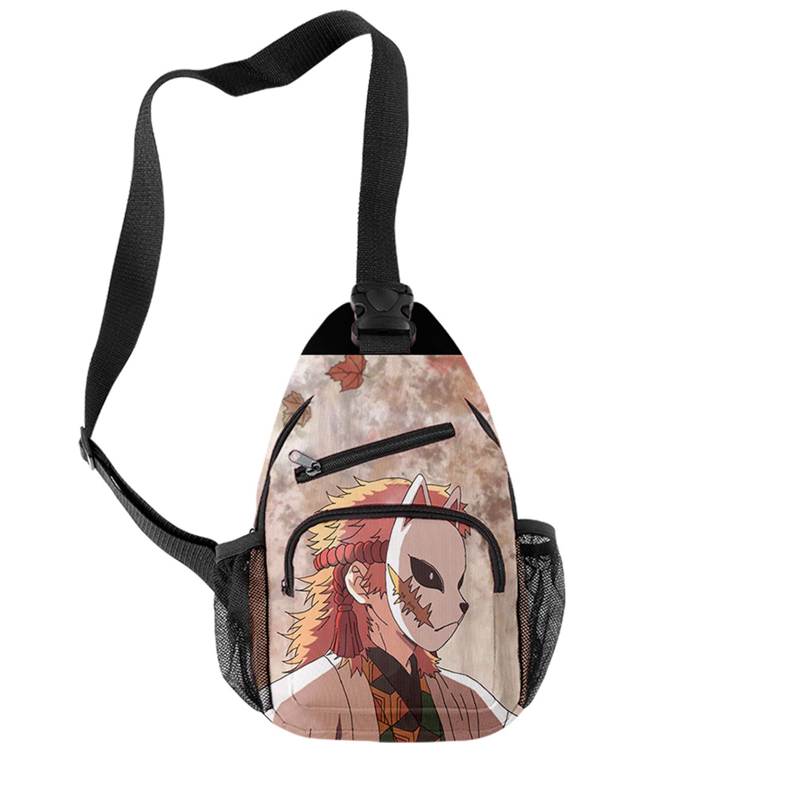 Unisex HANDAFA Anime Manga Sling Backpack - Nezuko & Sabito Print Shoulder Bag for Cosplay, School, Travel & Daily Use | Lightweight Daypack for Manga Fans & Anime Lovers