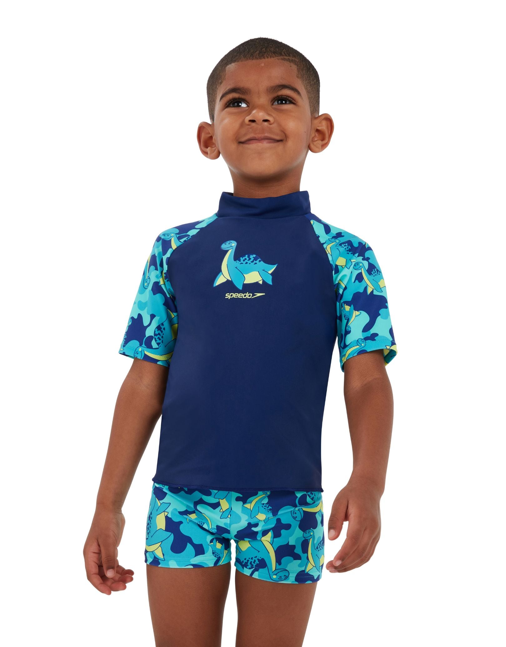 Boys' Printed Sun Protection Outfit Set - UPF 50+ Blue | Beach, Pool & Outdoor Play Clothes for Toddlers