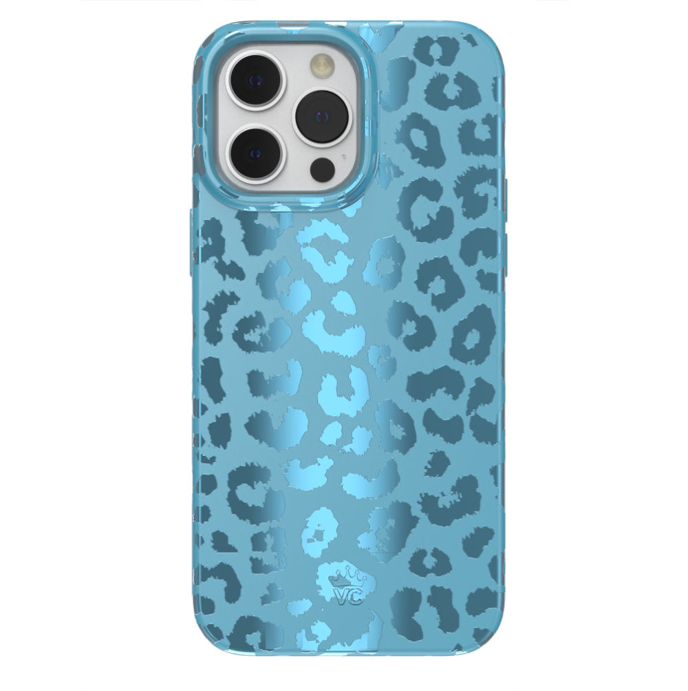Blue Sapphire Leopard iPhone Case - Stylish & Durable Protective Cover for iPhone 13/14/15 - Perfect for Everyday Use, Travel & Fashion Accessories