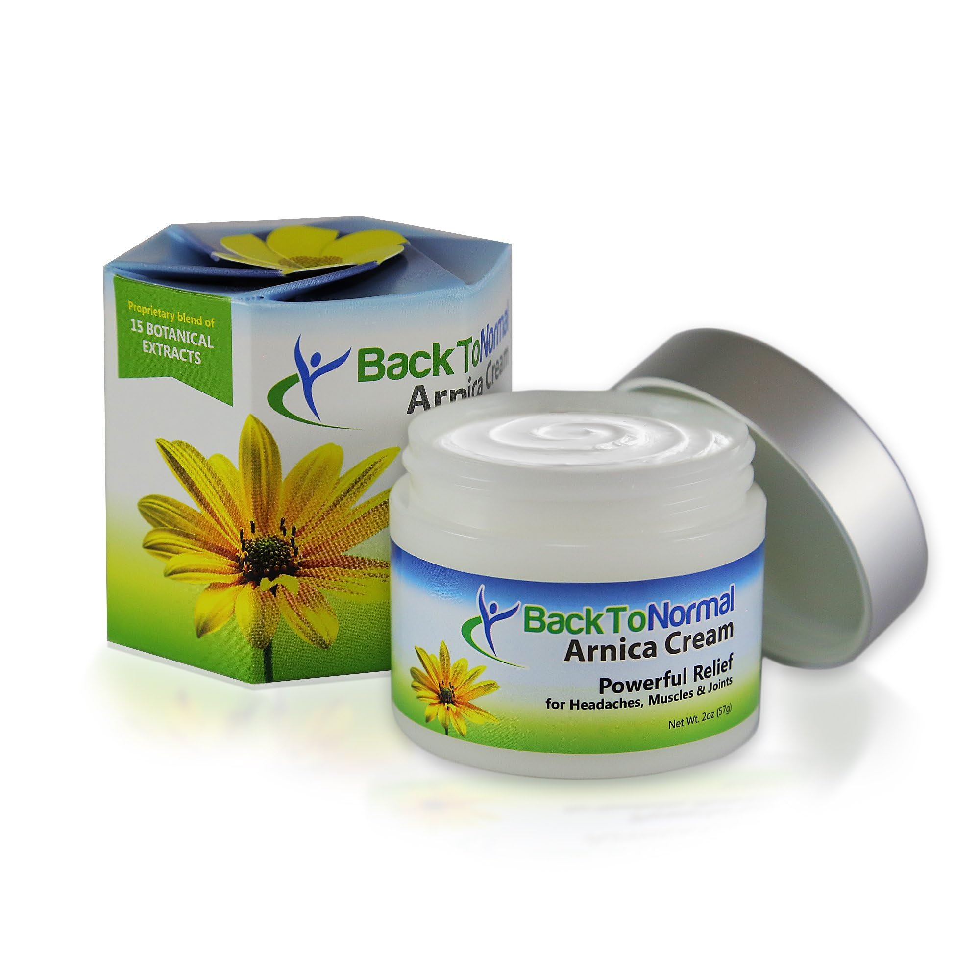 Back To Normal Arnica Cream – Extra Strength Pain Relief for Joints & Muscles – 2oz Jar (2-Pack) – FDA Registered – Soothes Post-Workout, Arthritis & Daily Aches