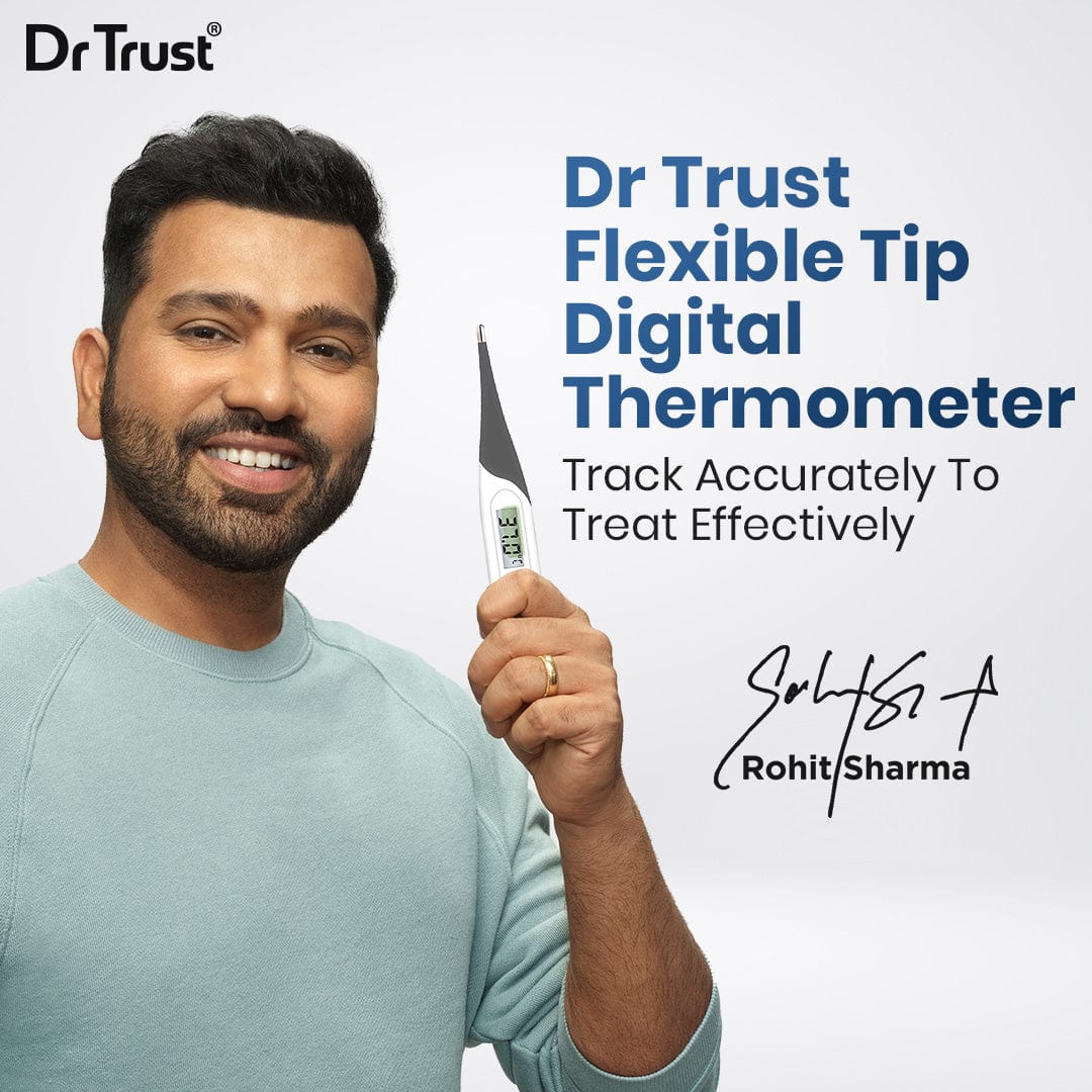 Dr Trust USA Flexible Tip Digital Thermometer 616 - Waterproof Fever Check for Babies, Kids & Adults - Oral, Rectal & Underarm Temperature Testing - Perfect for Home, Clinic & Travel Use