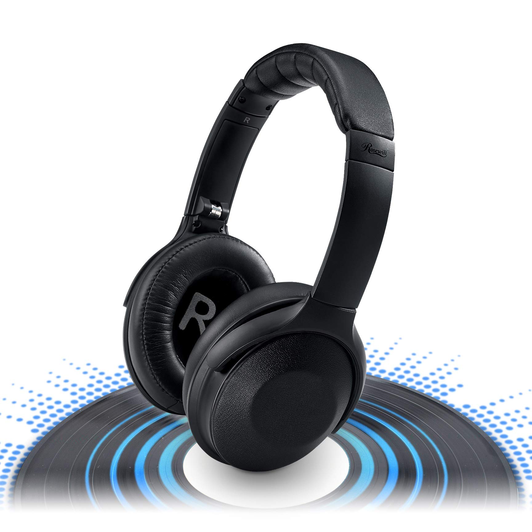 Rosewill Active Noise Cancelling Wireless Bluetooth Headphones - ANC Over Ear Headset with Long Battery Life, Hi-Fi Sound for Travel, Work & Gaming | Perfect for Commuting, Office & Home Entertainment
