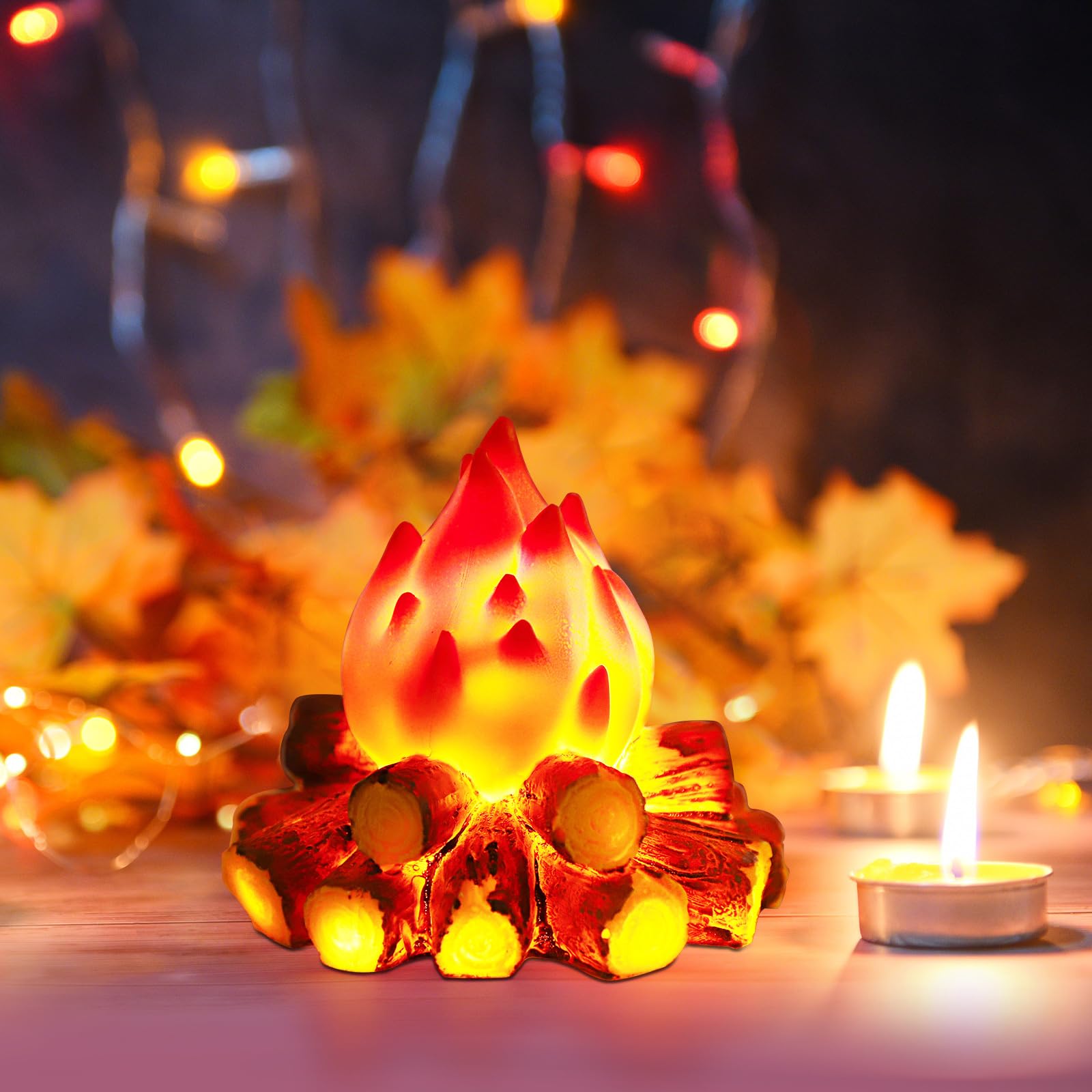 3D Artificial Fire Flame Light Bulb - Battery Operated Fake Fire Lamp, Electronic Flame Torch Night Light for Camping, Halloween Decor, Party Centerpiece & Home Ambiance Lighting
