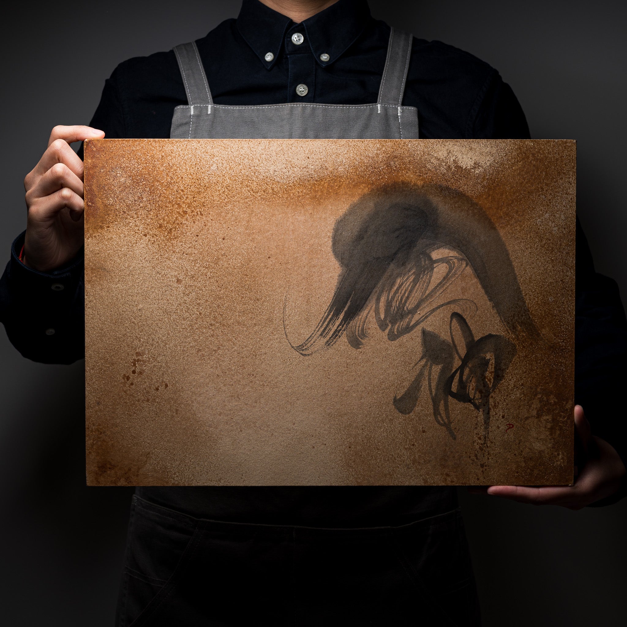 Authentic Japanese Calligraphy Wall Art - Fujin Wind God Painting | Traditional Asian Home Decor for Living Room, Office & Meditation Space