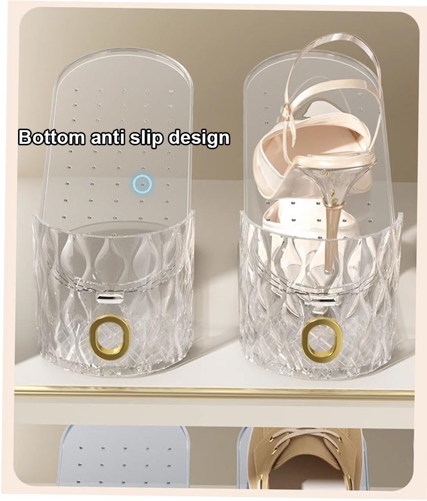 Transparent Shoe Slots Organizer Set - Anti-Slip & Space-Saving Shoe Display Rack for Closet Storage (30pcs, Silver) | Perfect for Organizing Sneakers, Heels & Boots in Bedroom, Entryway or Walk-in Closet