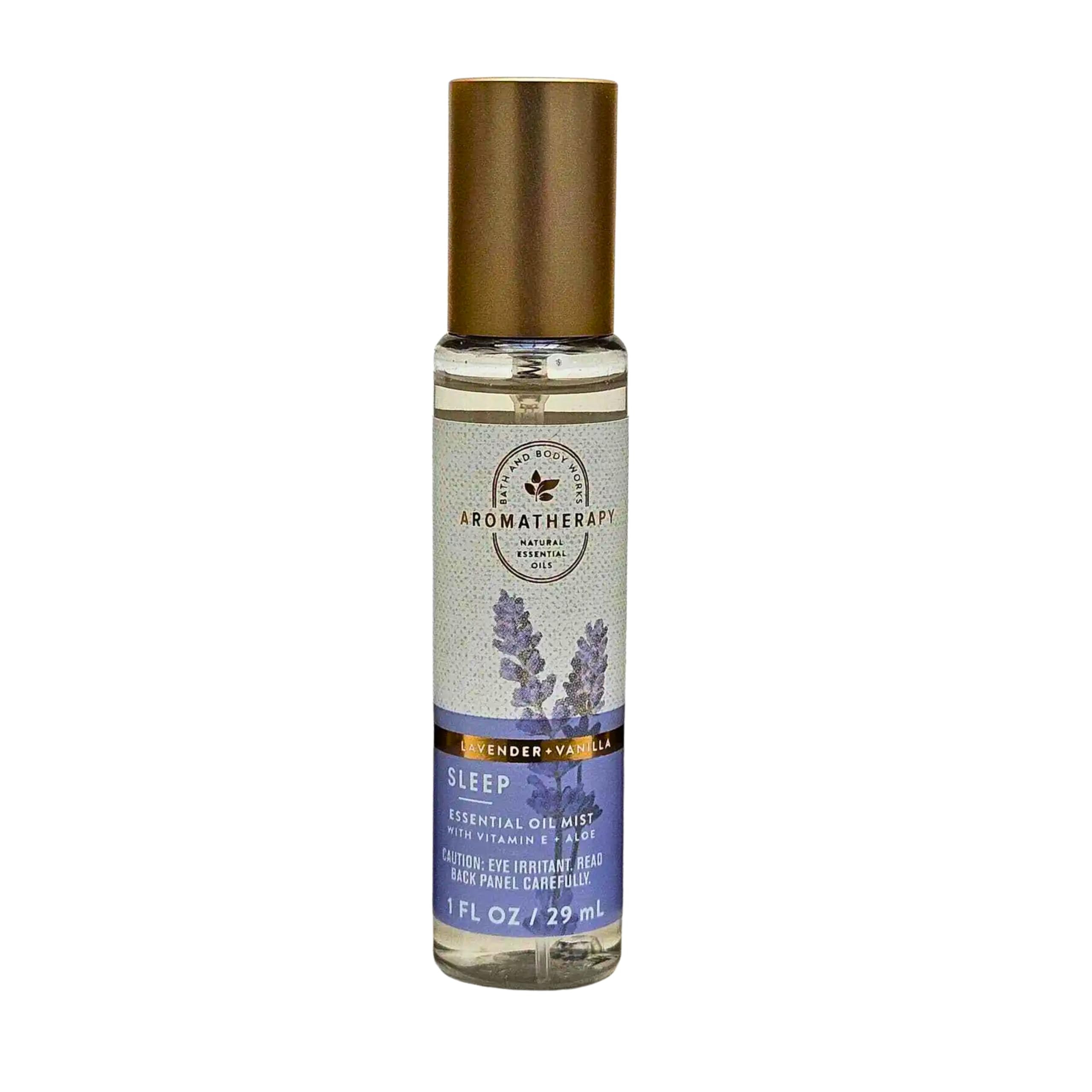 Bath & Body Works Lavender Vanilla Pillow Body Mist - 1oz Aromatherapy Spray for Relaxation & Sleep, Perfect for Bedtime & Self-Care Routine