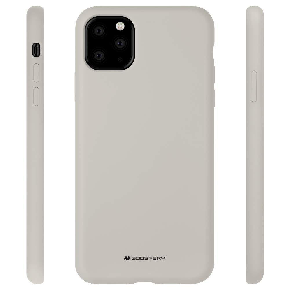 Premium Liquid Silicone Case for Apple iPhone 11 Pro Max (6.5 Inch) - Shockproof Jelly Rubber Bumper with Soft Microfiber Lining (Stone Color) - Perfect for Daily Use, Outdoor Activities & Travel Protection