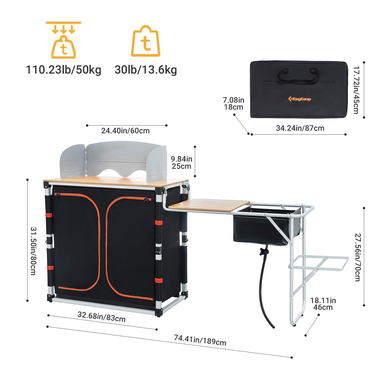 KingCamp Portable Shower Tent for Camping - Outdoor Shelter & Dressing Room | Perfect for Beach & RV Trips
