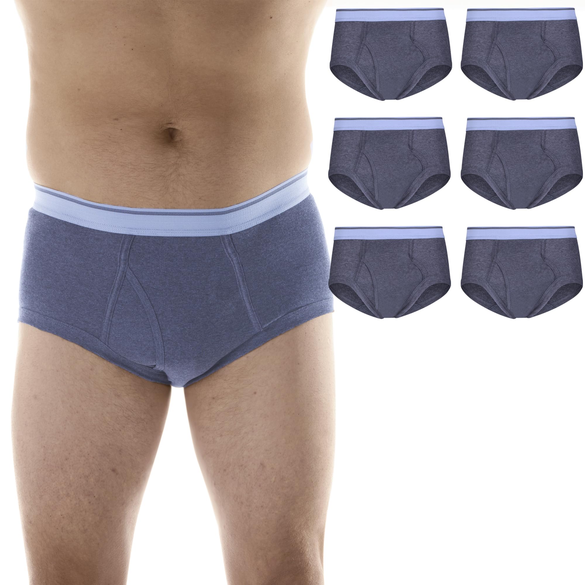 Wearever Men's Incontinence Underwear - 6 Pack Reusable & Washable Absorbent Briefs for Bladder Control | Leak Proof Protection | Comfortable for Daily Wear, Travel & Active Lifestyle
