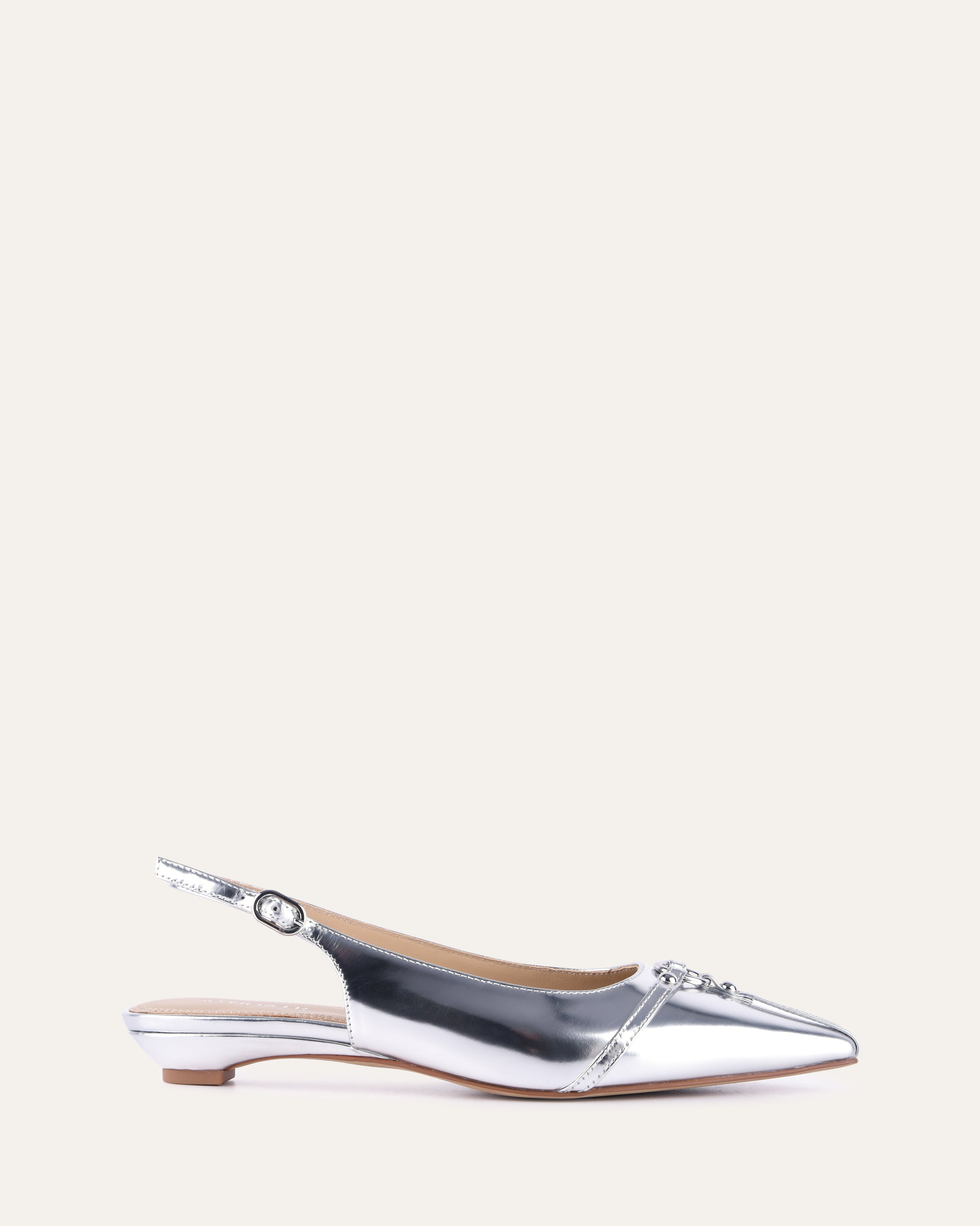 VICTORIA Women's Silver Patent Leather Ballet Flats - Comfortable Dress Shoes for Work, Party & Casual Wear