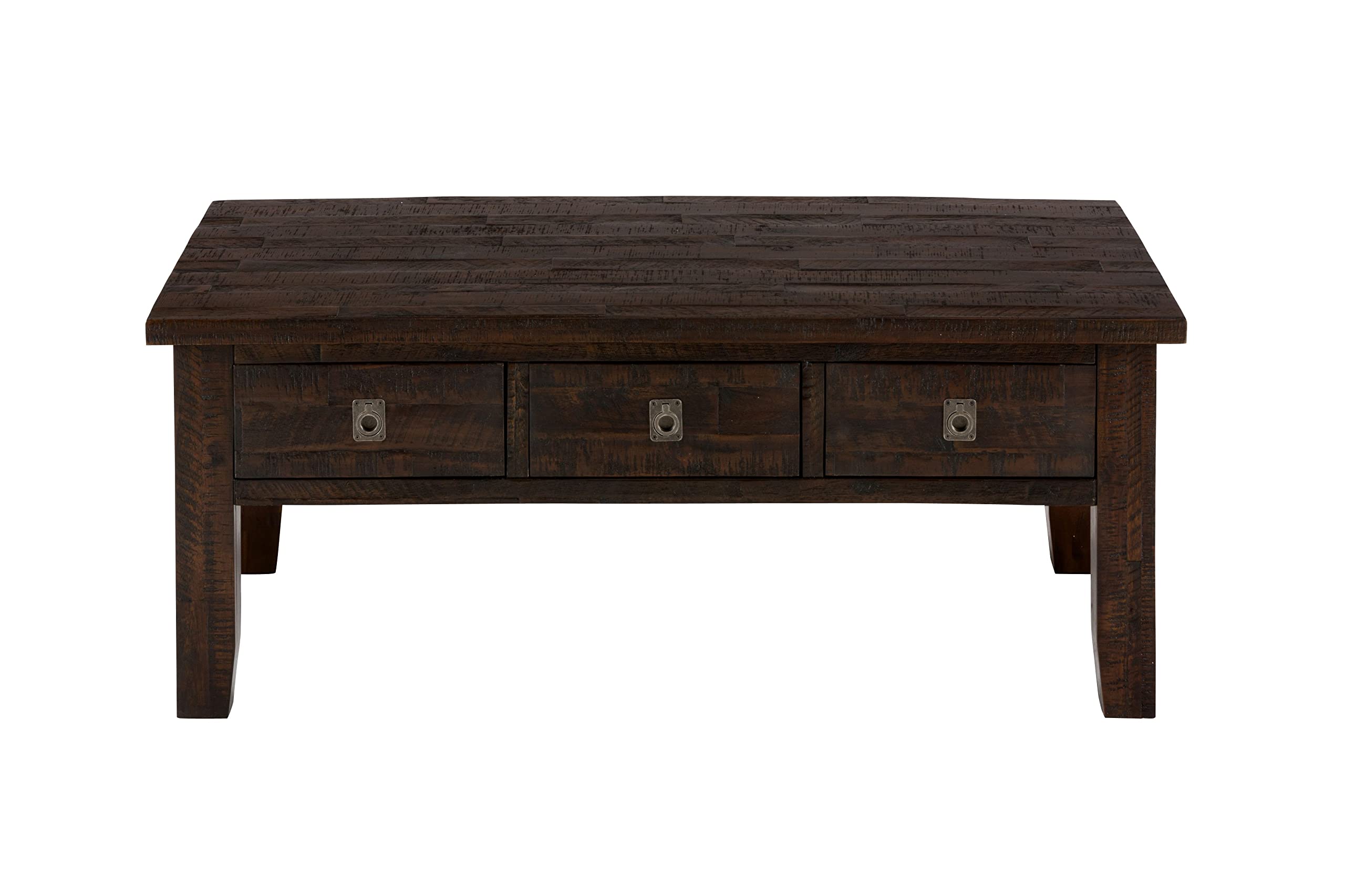 Jofran Inc. Kona Grove Distressed Acacia Wood Coffee Table - Rustic Farmhouse Living Room Furniture for Home Decor