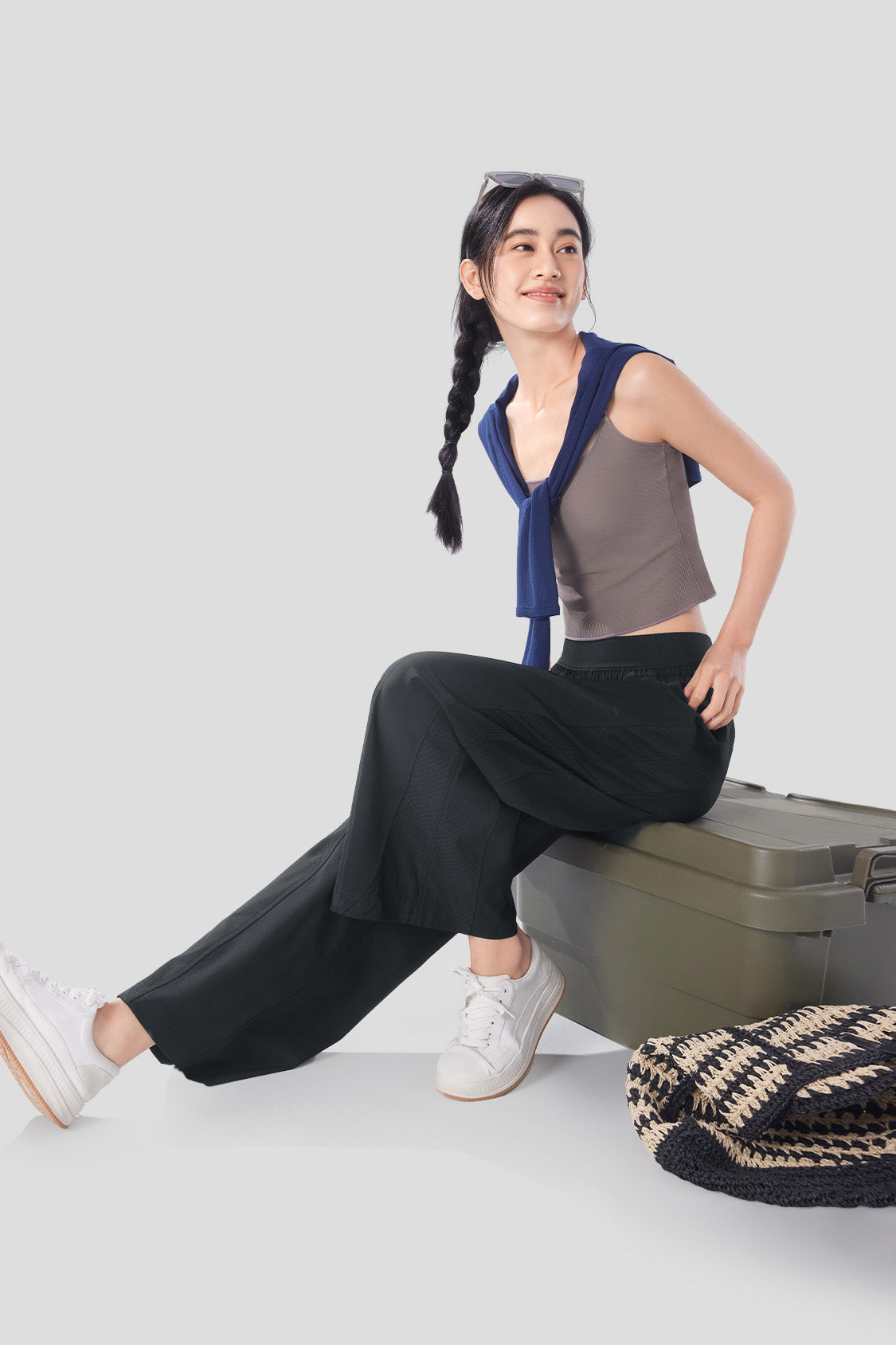 Syncy Women's UPF50+ Sun Protection Pants - Breathable Wide Leg Trousers for Outdoor Activities, Hiking & Beach Vacations