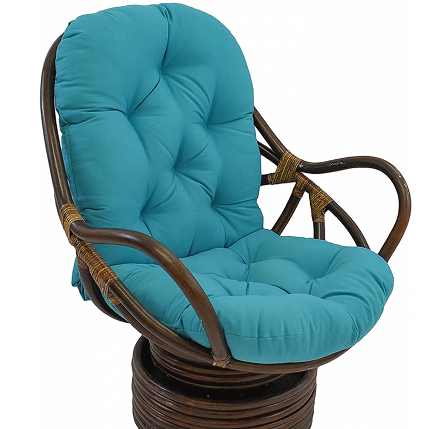 Premium Rocker Chair Cushion Replacement - Thick Soft Washable Twill Fabric for Indoor/Outdoor Swivel Rocker, Recliner & Rattan Chairs - Includes Comfort Pillow - Perfect for Patio, Garden, Porch & Living Room Relaxation (Chair Not Included)