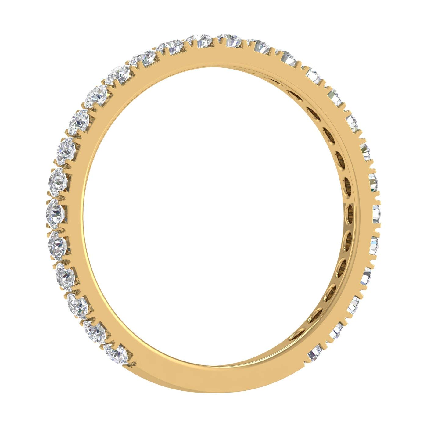 1/2 Carat Diamond 3/4 Eternity Wedding Band Ring in 14K Gold for Women - Sparkling Bridal Jewelry for Engagement, Anniversary & Special Occasions