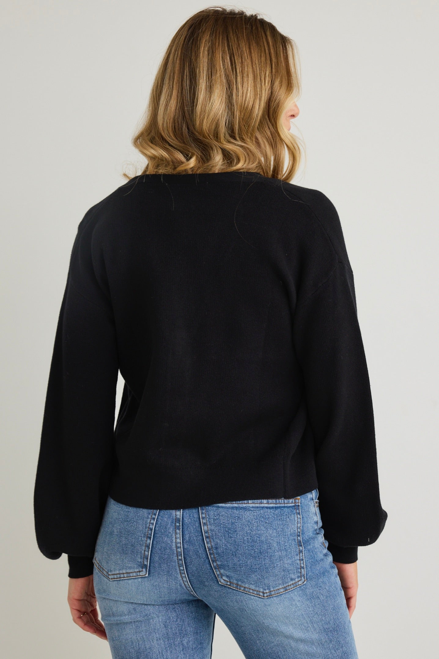 Agatha Black Fine Knit Cardigan for Women - Soft Lightweight Open Front Sweater - Perfect for Office, Date Night & Fall Layering